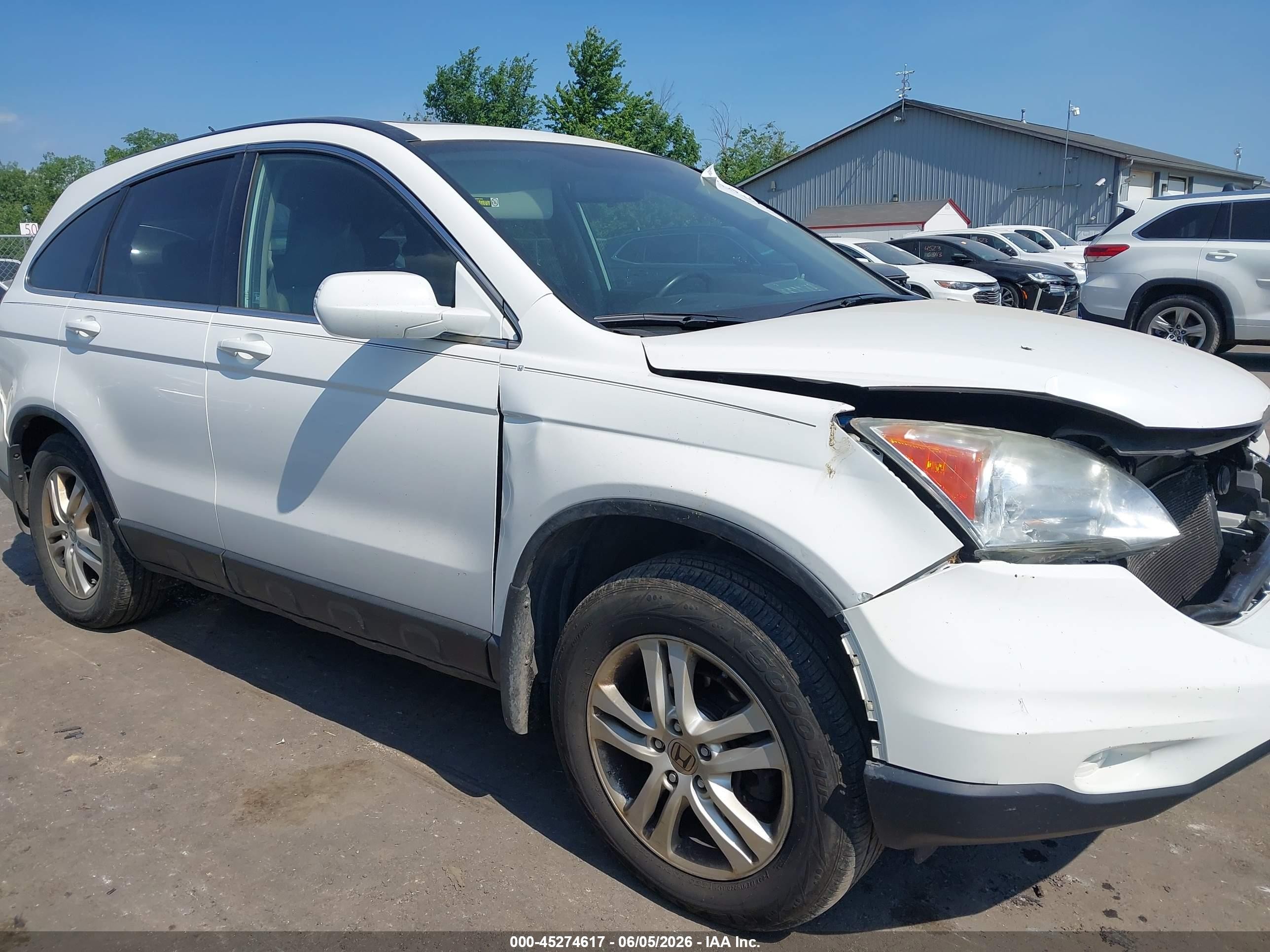 2011 Honda Cr-v Ex-l White vin: 5J6RE4H70BL115727