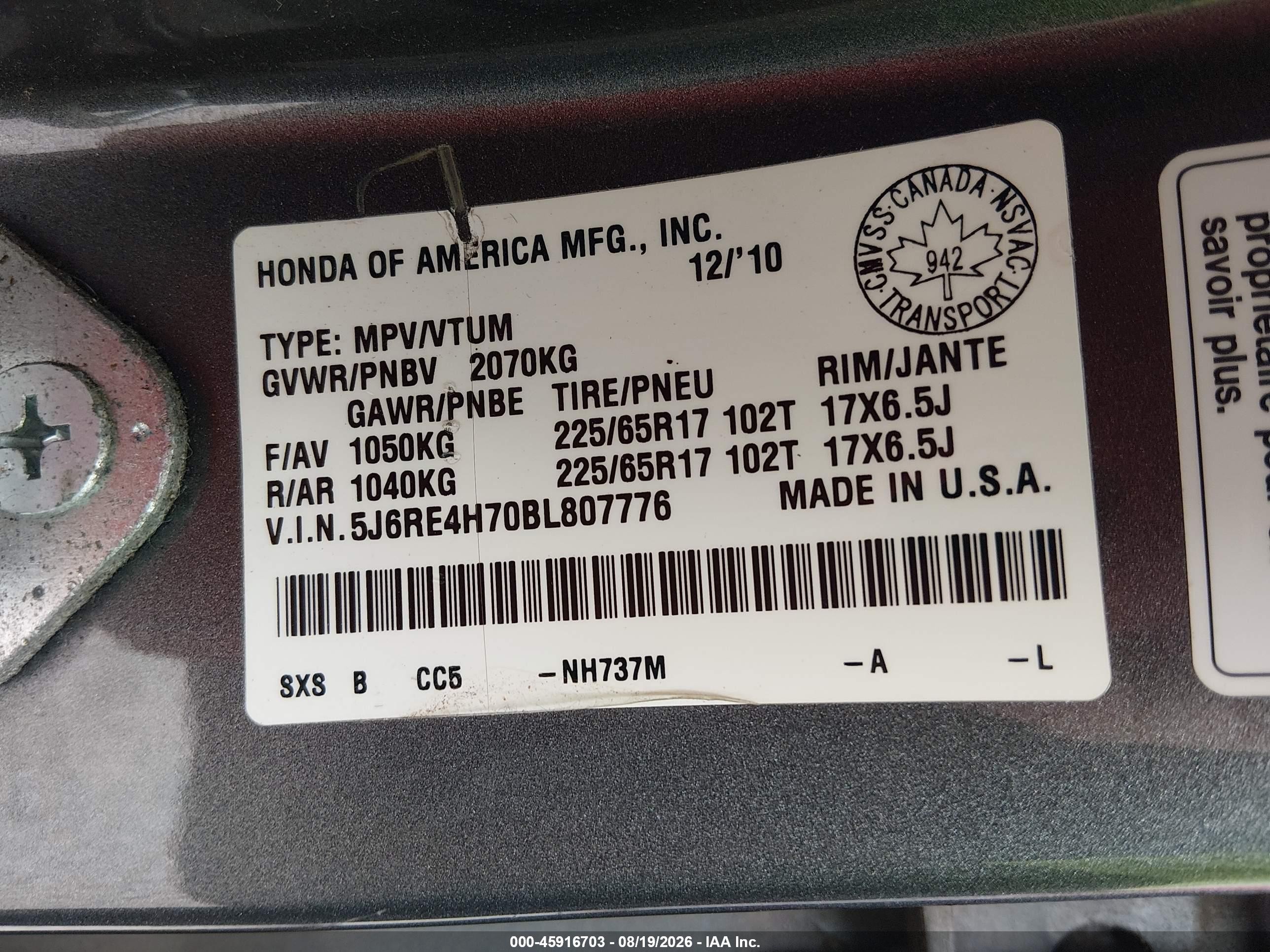 2011 Honda Cr-v Ex-l Gray vin: 5J6RE4H70BL807776