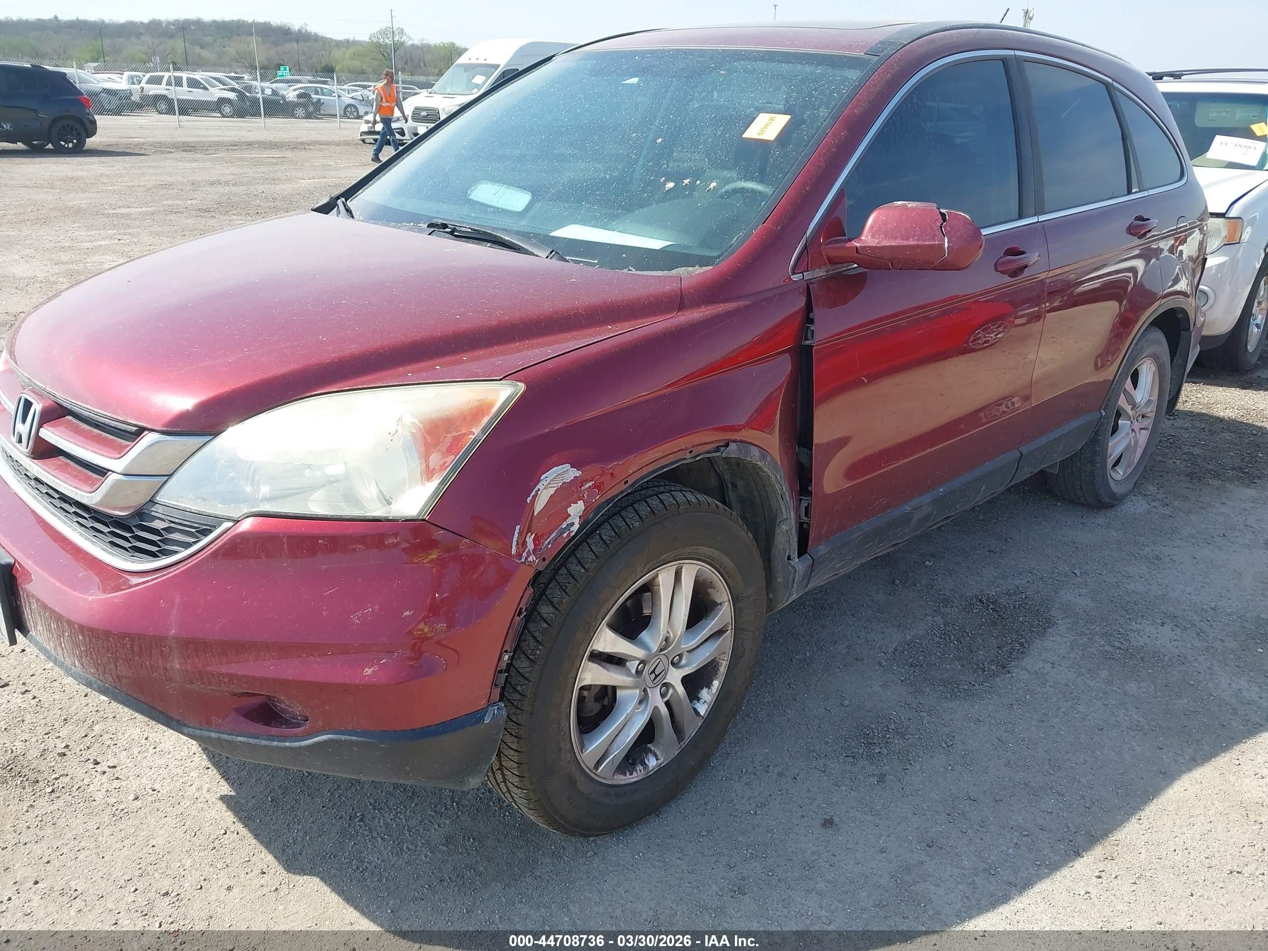 2010 Honda Cr-v Ex-l Maroon vin: 5J6RE4H71AL045363