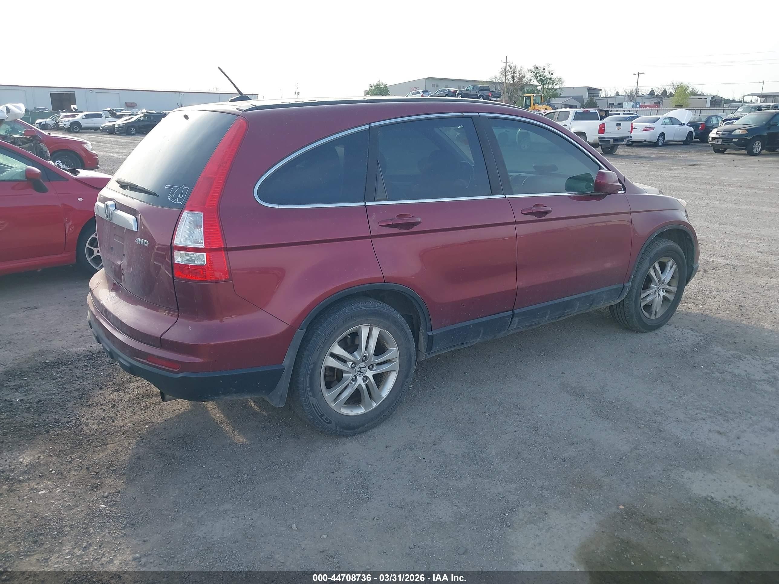 2010 Honda Cr-v Ex-l Maroon vin: 5J6RE4H71AL045363