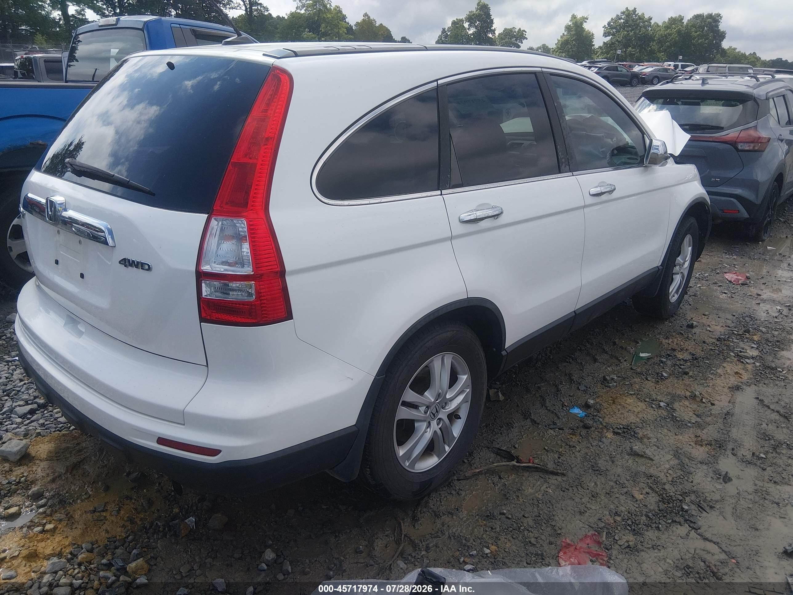 2011 Honda Cr-v Ex-l White vin: 5J6RE4H71BL122797