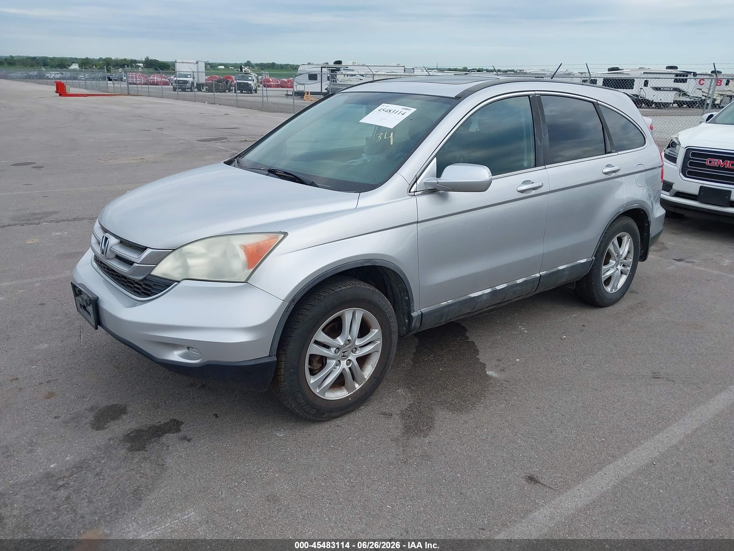 2010 Honda Cr-v Ex-l Silver vin: 5J6RE4H72AL007415