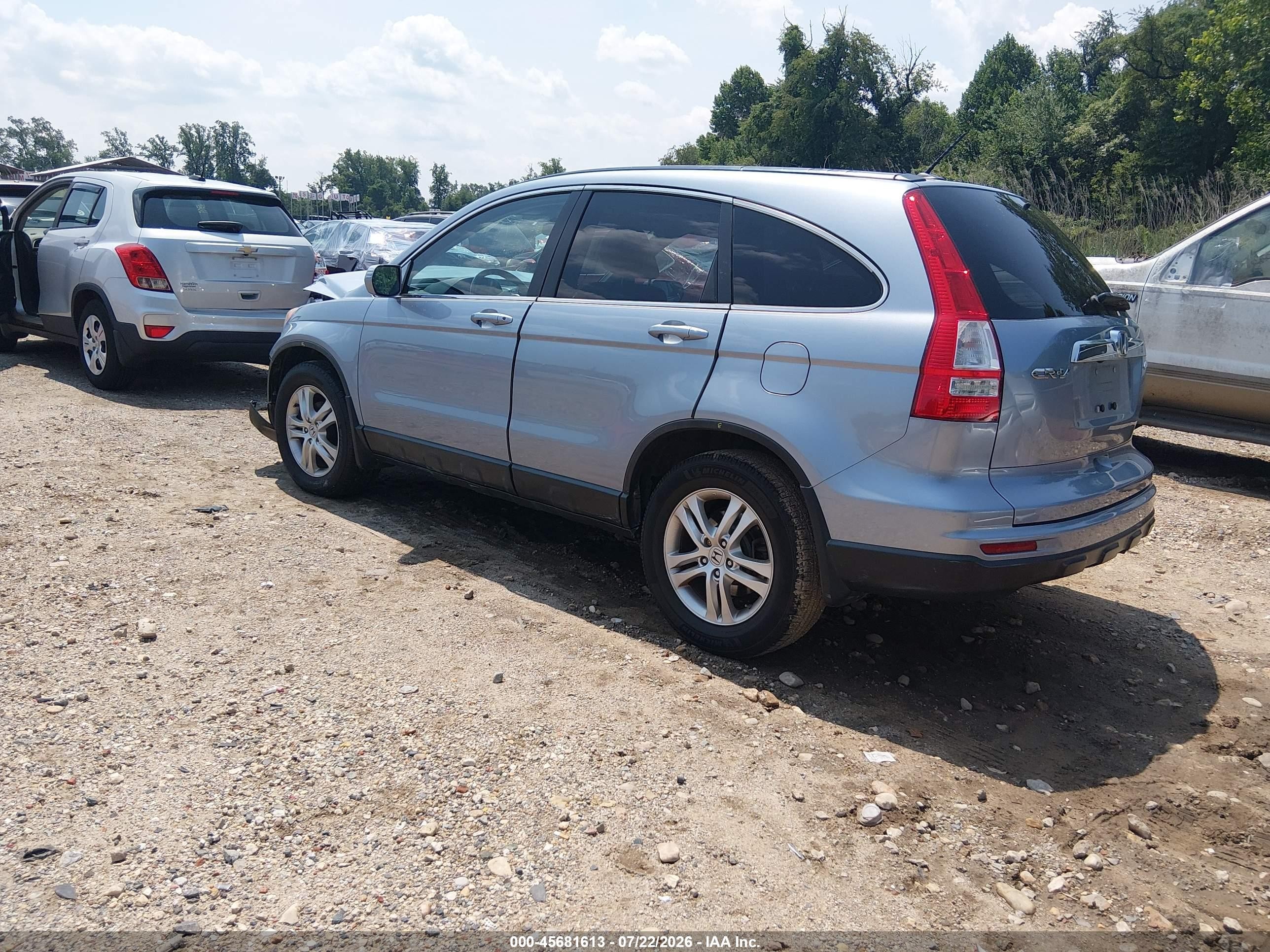 2010 Honda Cr-v Ex-l Blue vin: 5J6RE4H72AL035456