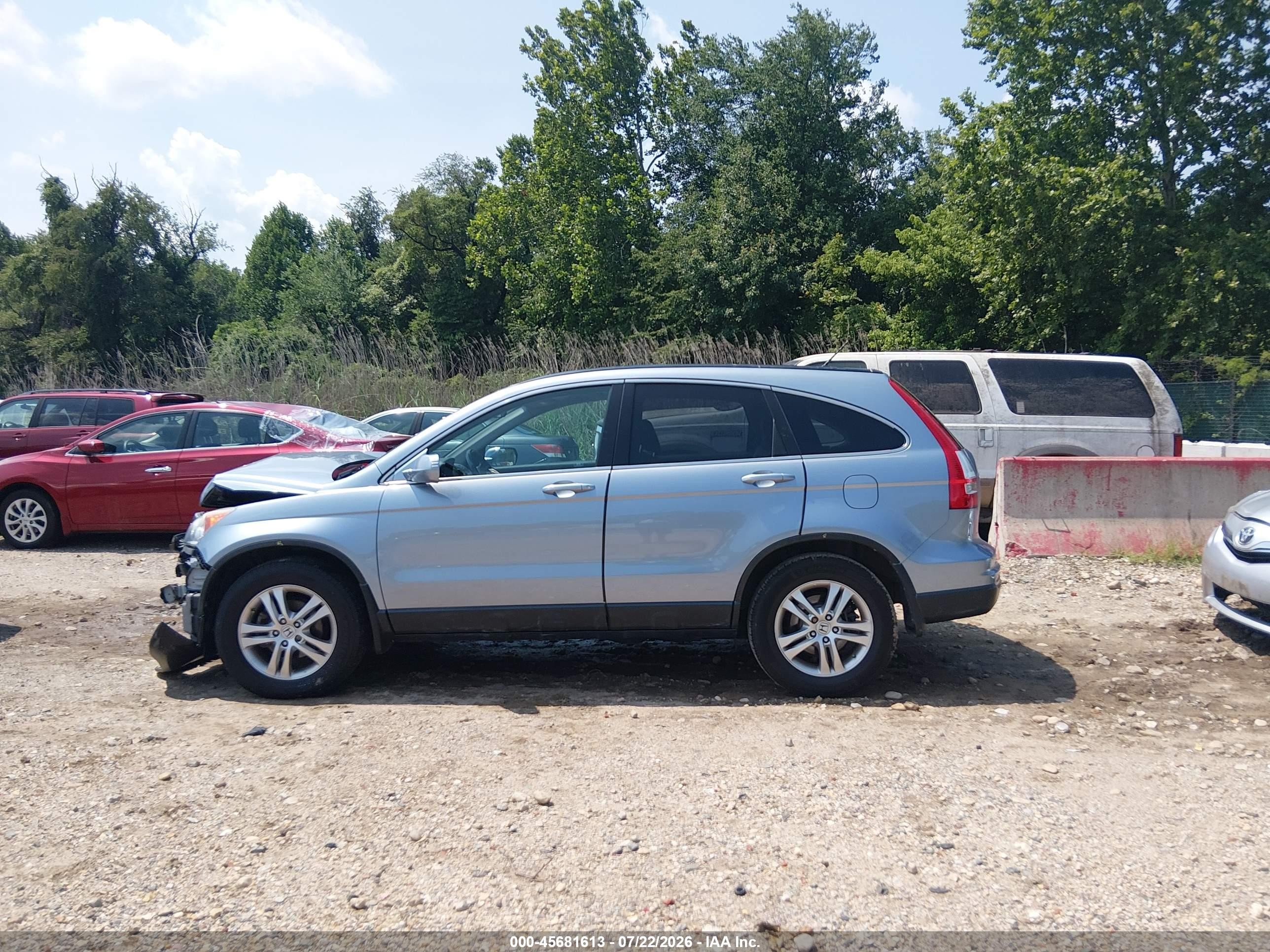 2010 Honda Cr-v Ex-l Blue vin: 5J6RE4H72AL035456