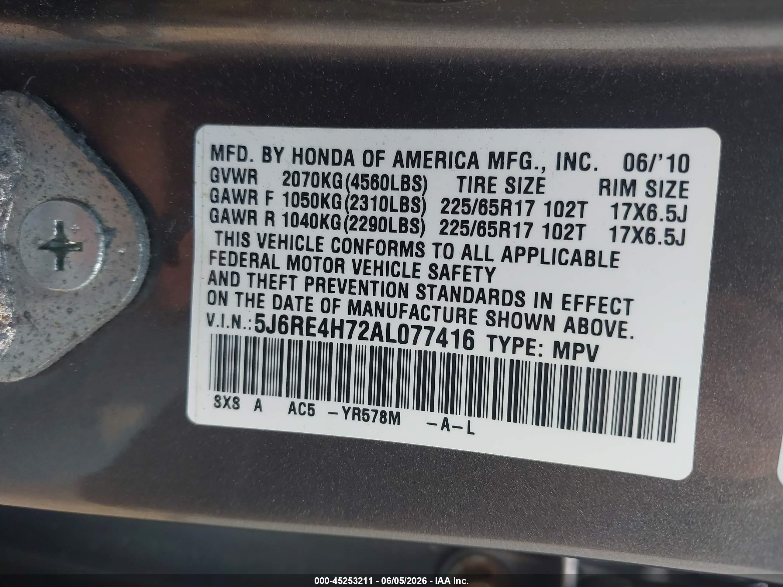 2010 Honda Cr-v Ex-l Gray vin: 5J6RE4H72AL077416