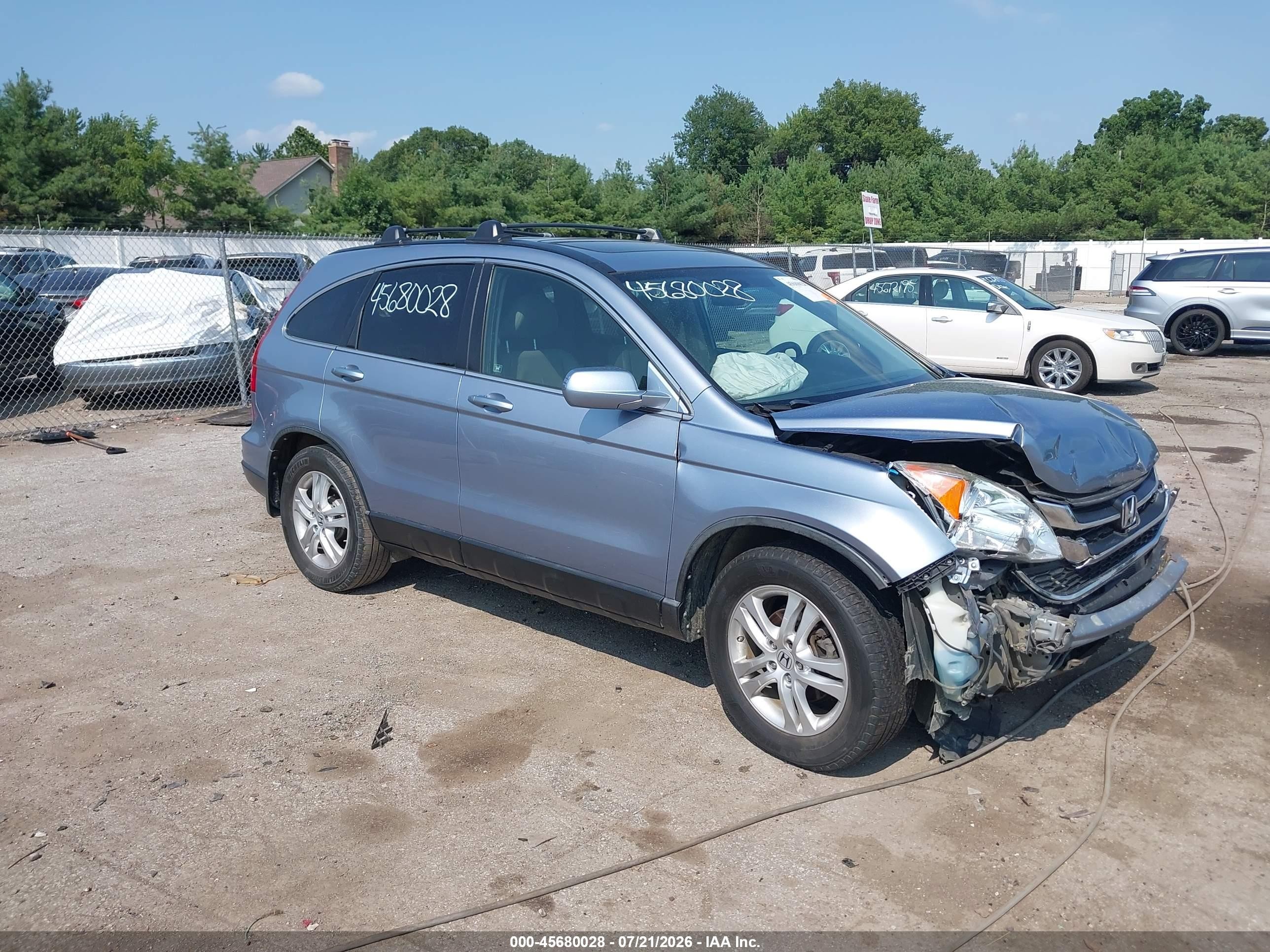 2011 Honda Cr-v Ex-l Light Blue vin: 5J6RE4H72BL024281