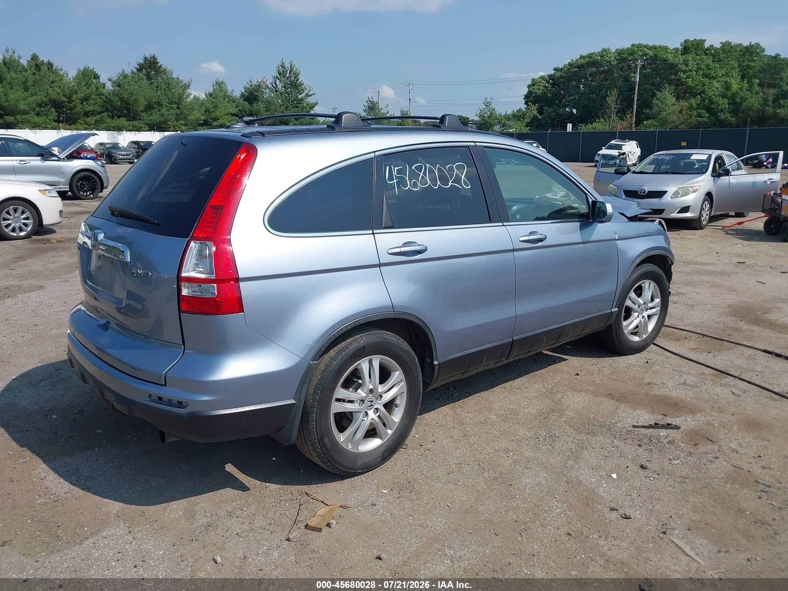 2011 Honda Cr-v Ex-l Light Blue vin: 5J6RE4H72BL024281
