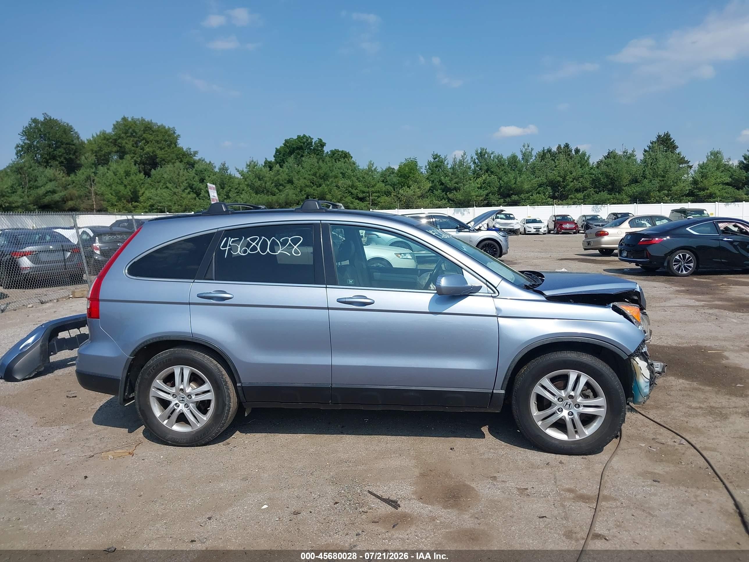 2011 Honda Cr-v Ex-l Light Blue vin: 5J6RE4H72BL024281