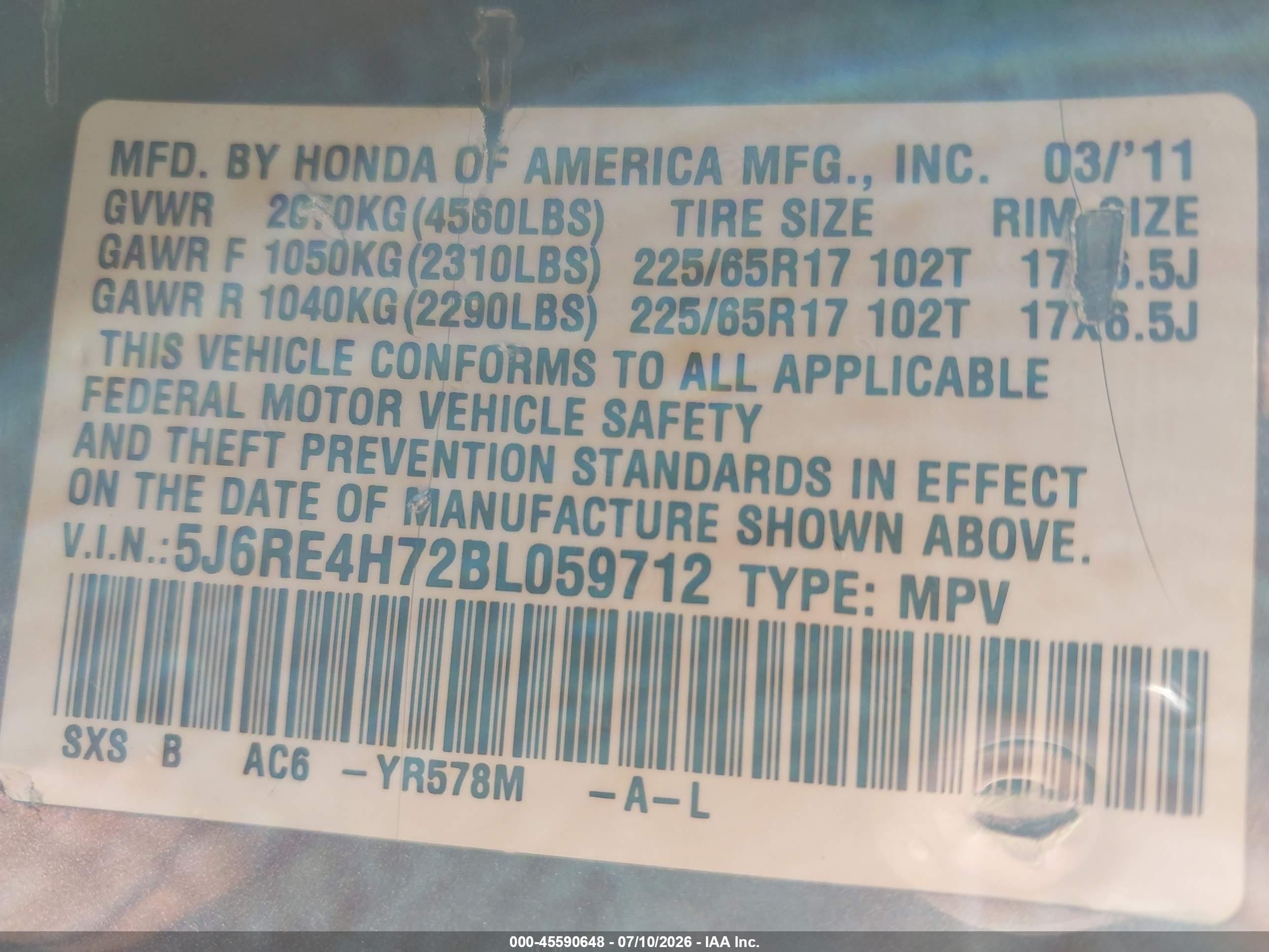 2011 Honda Cr-v Ex-l Gray vin: 5J6RE4H72BL059712