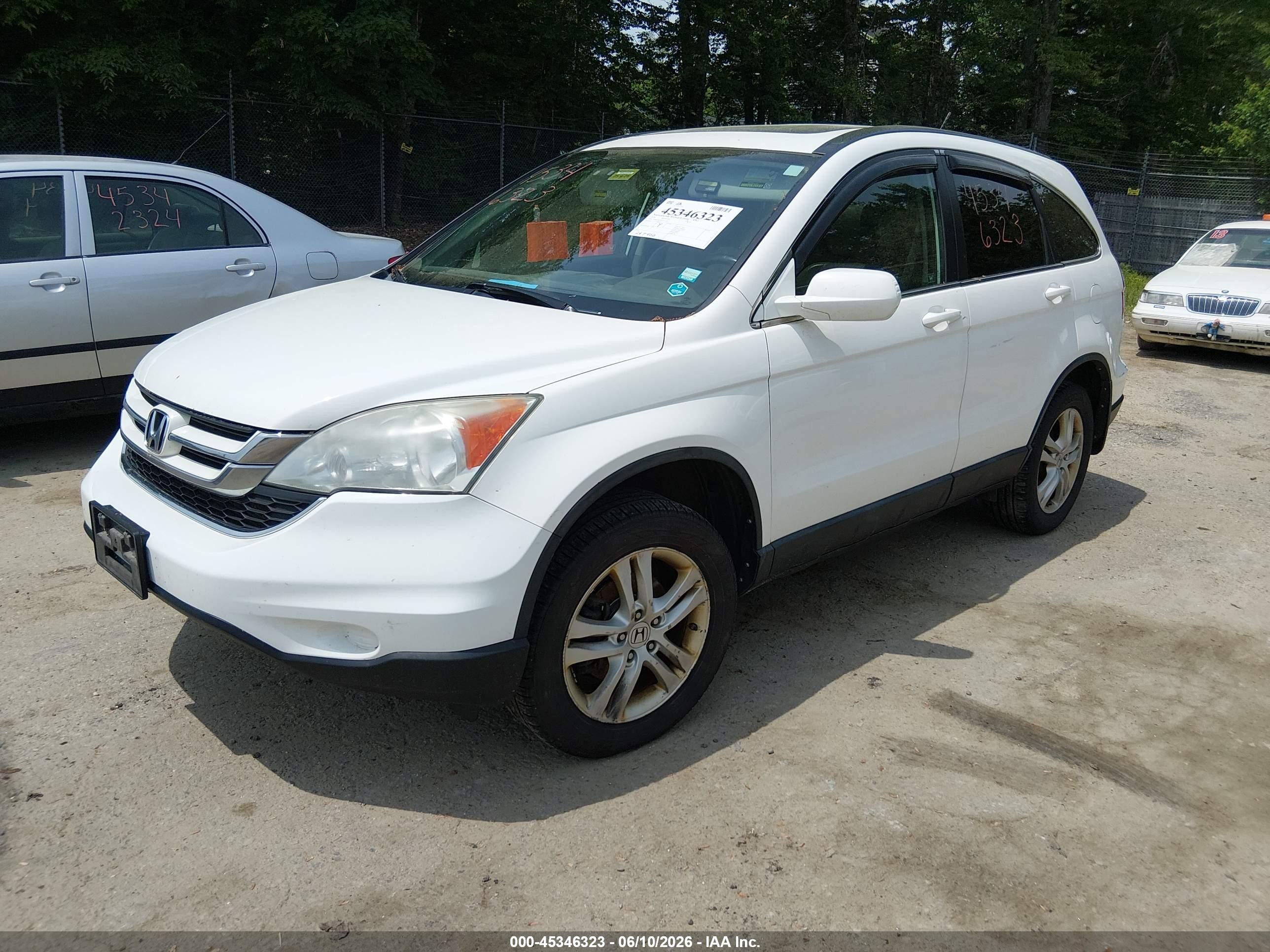 2010 Honda Cr-v Ex-l White vin: 5J6RE4H73AL011165