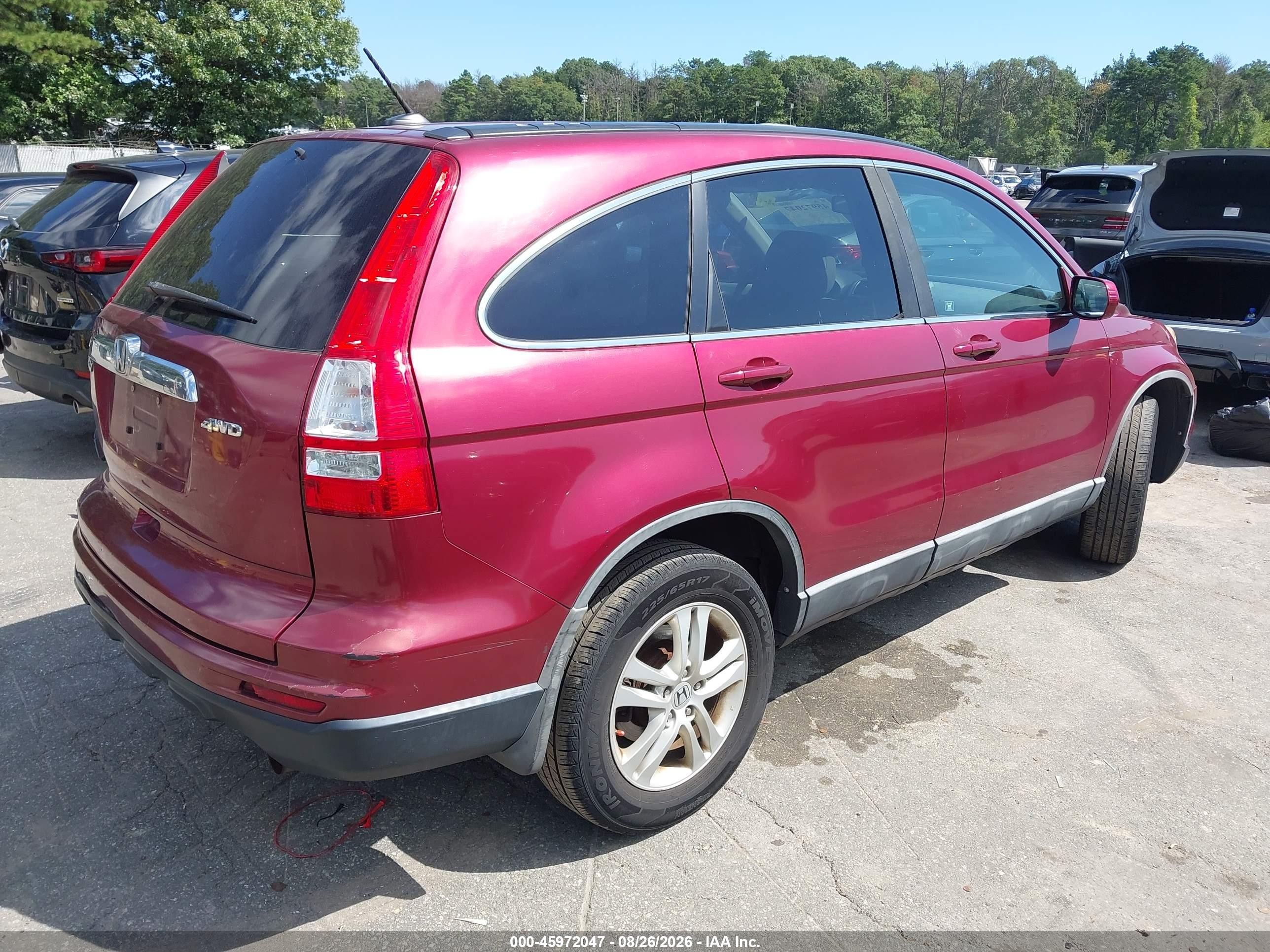 2010 Honda Cr-v Ex-l Red vin: 5J6RE4H73AL020609