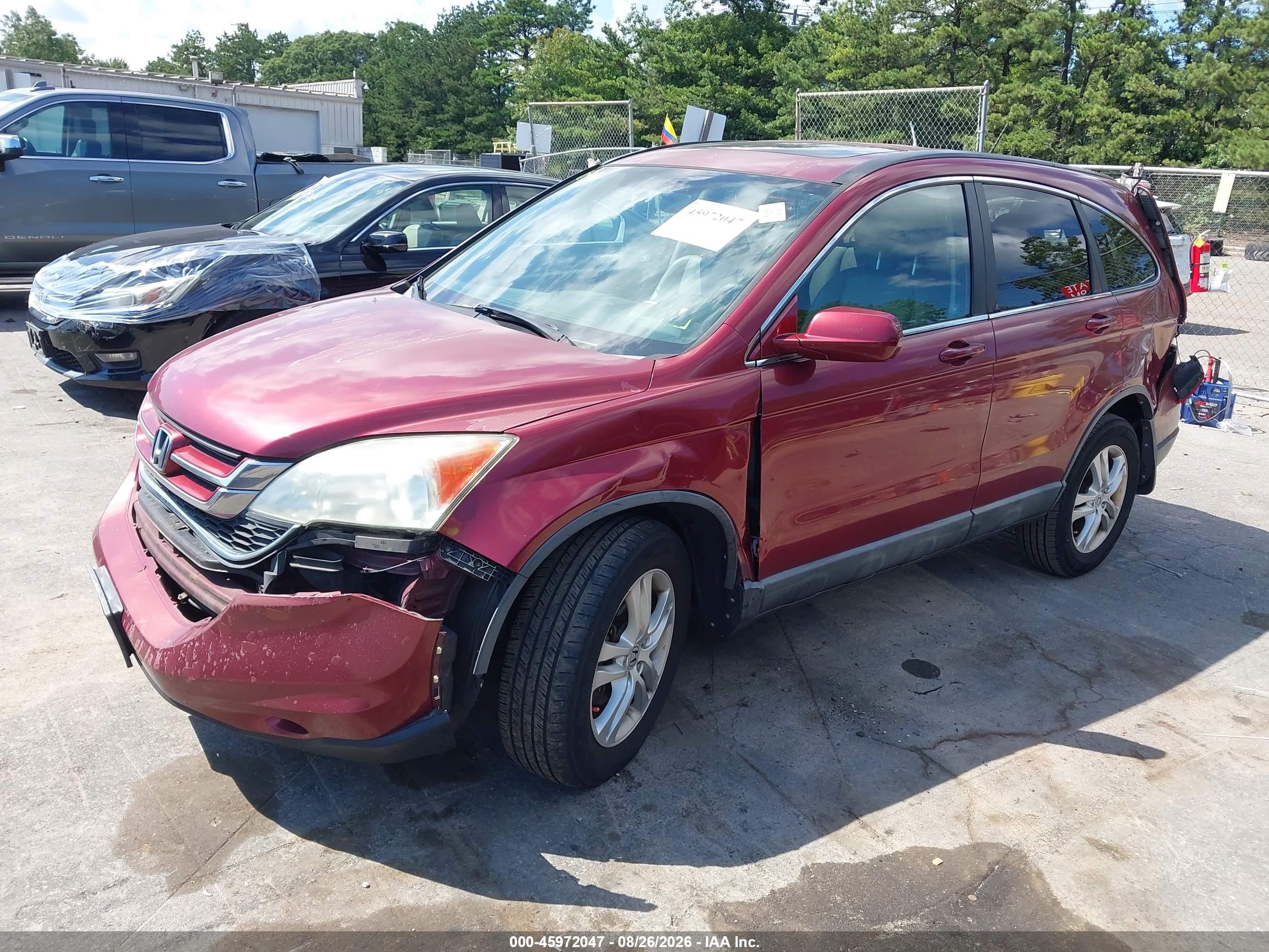 2010 Honda Cr-v Ex-l Red vin: 5J6RE4H73AL020609