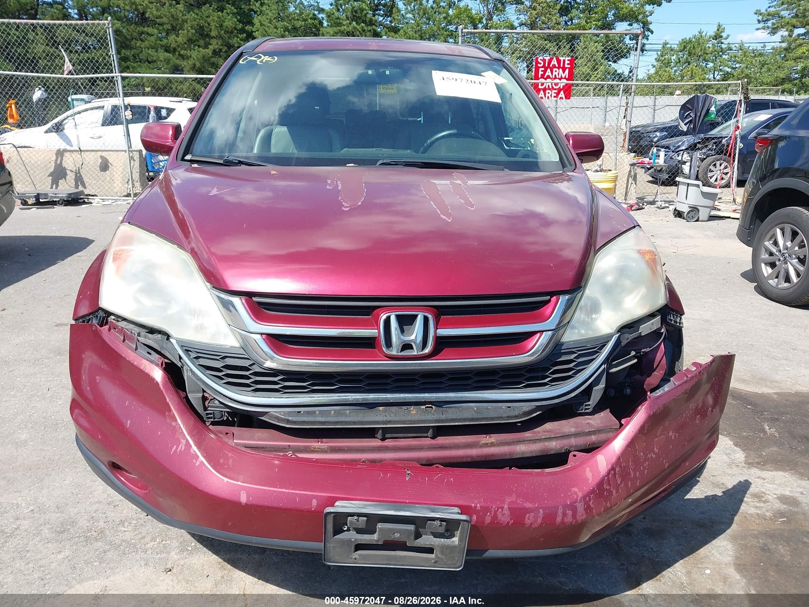 2010 Honda Cr-v Ex-l Red vin: 5J6RE4H73AL020609