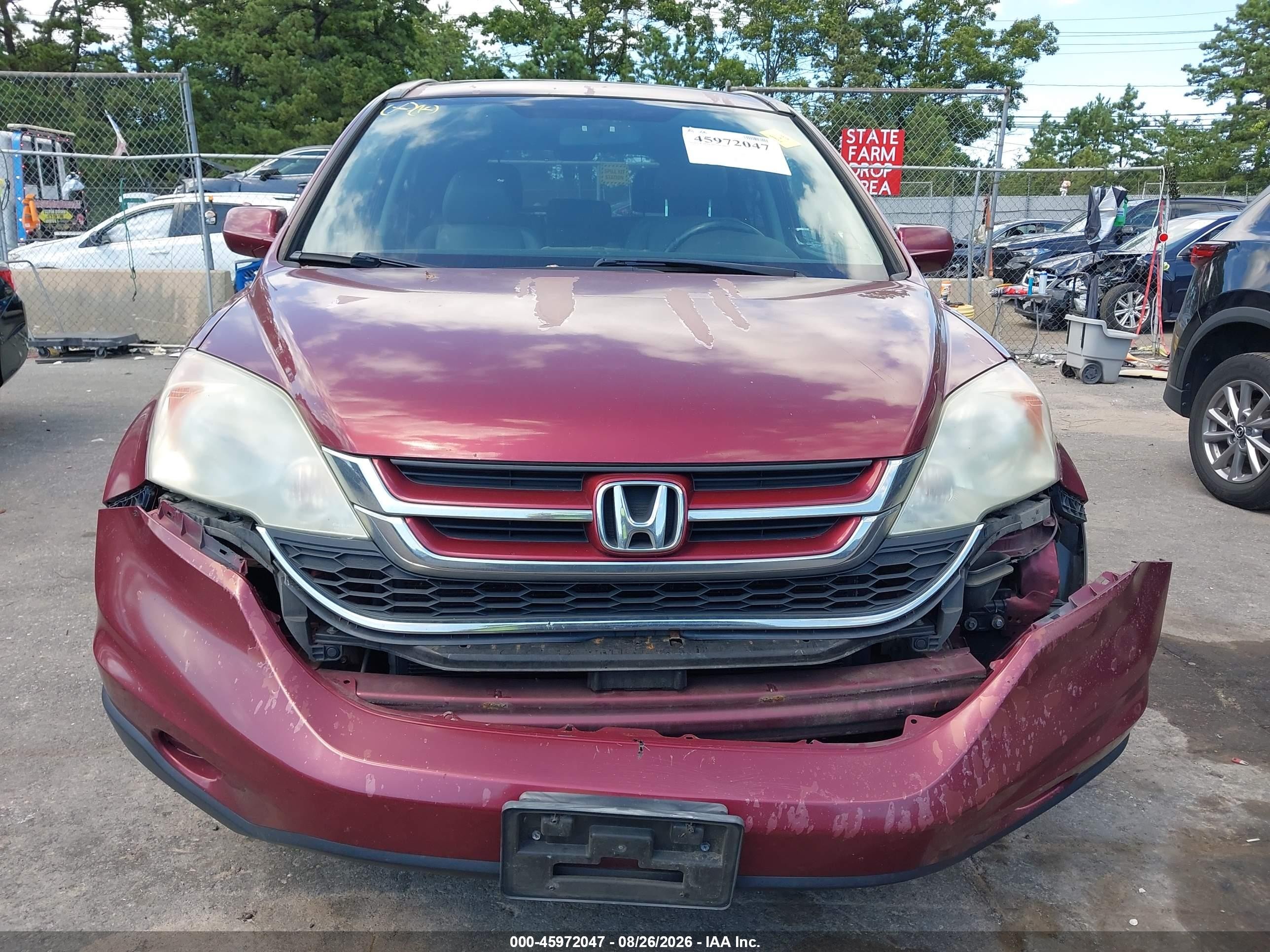 2010 Honda Cr-v Ex-l Red vin: 5J6RE4H73AL020609
