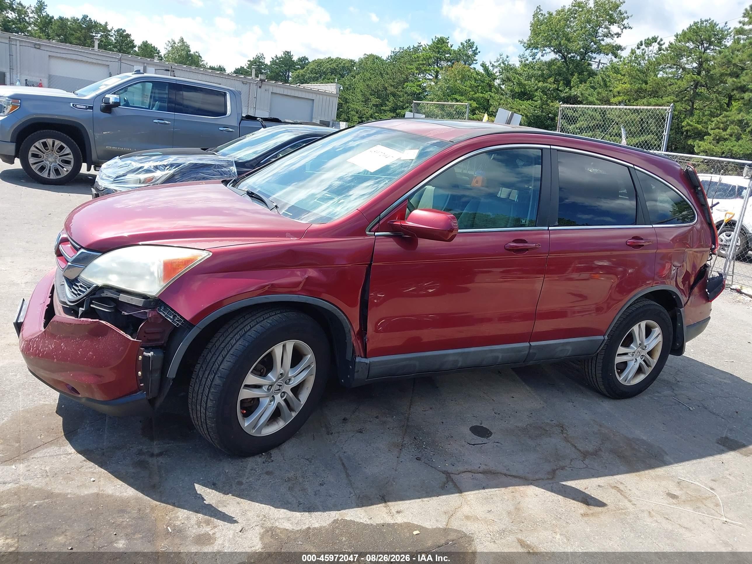 2010 Honda Cr-v Ex-l Red vin: 5J6RE4H73AL020609