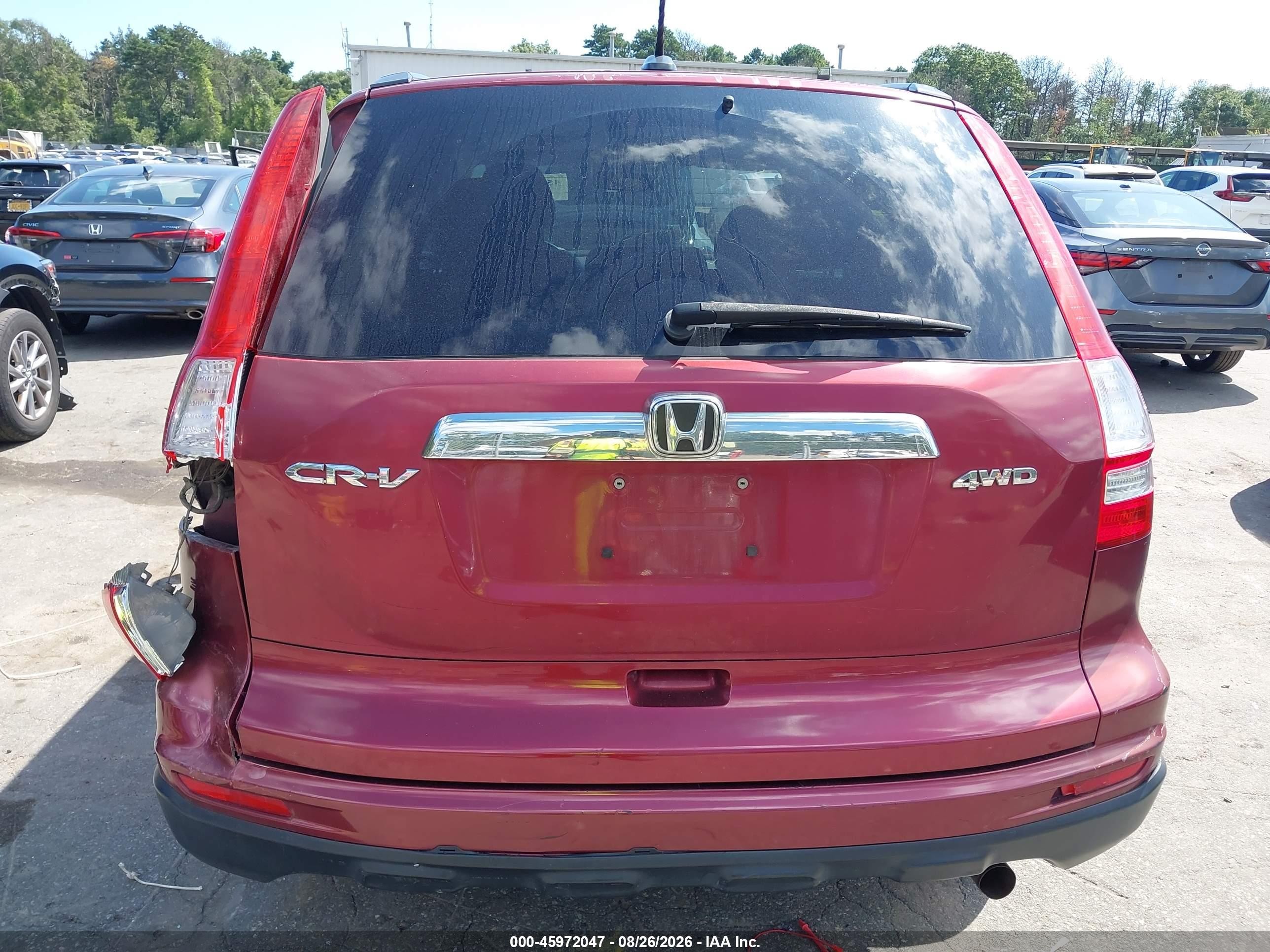 2010 Honda Cr-v Ex-l Red vin: 5J6RE4H73AL020609