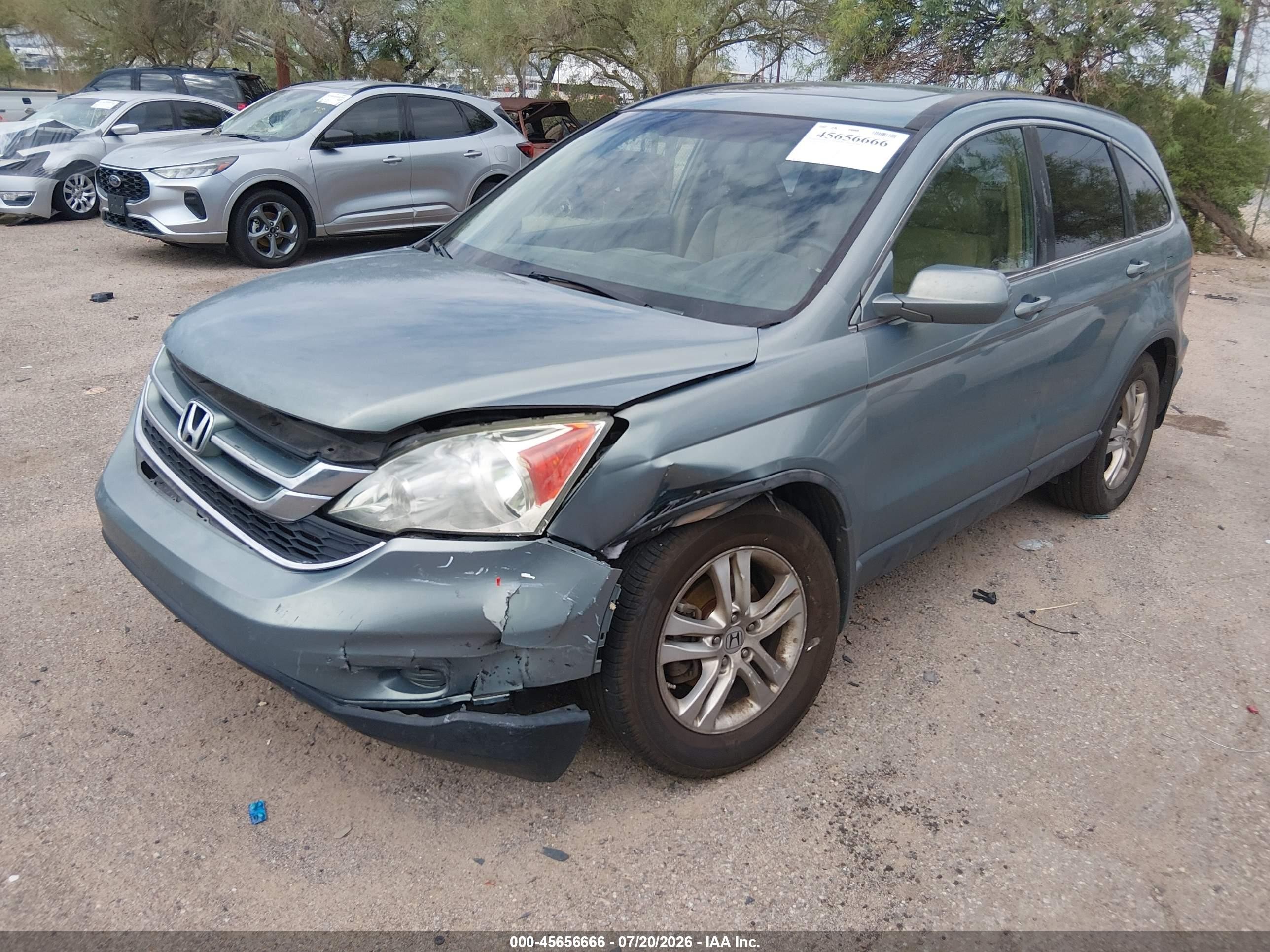 2010 Honda Cr-v Ex-l Teal vin: 5J6RE4H73AL101075