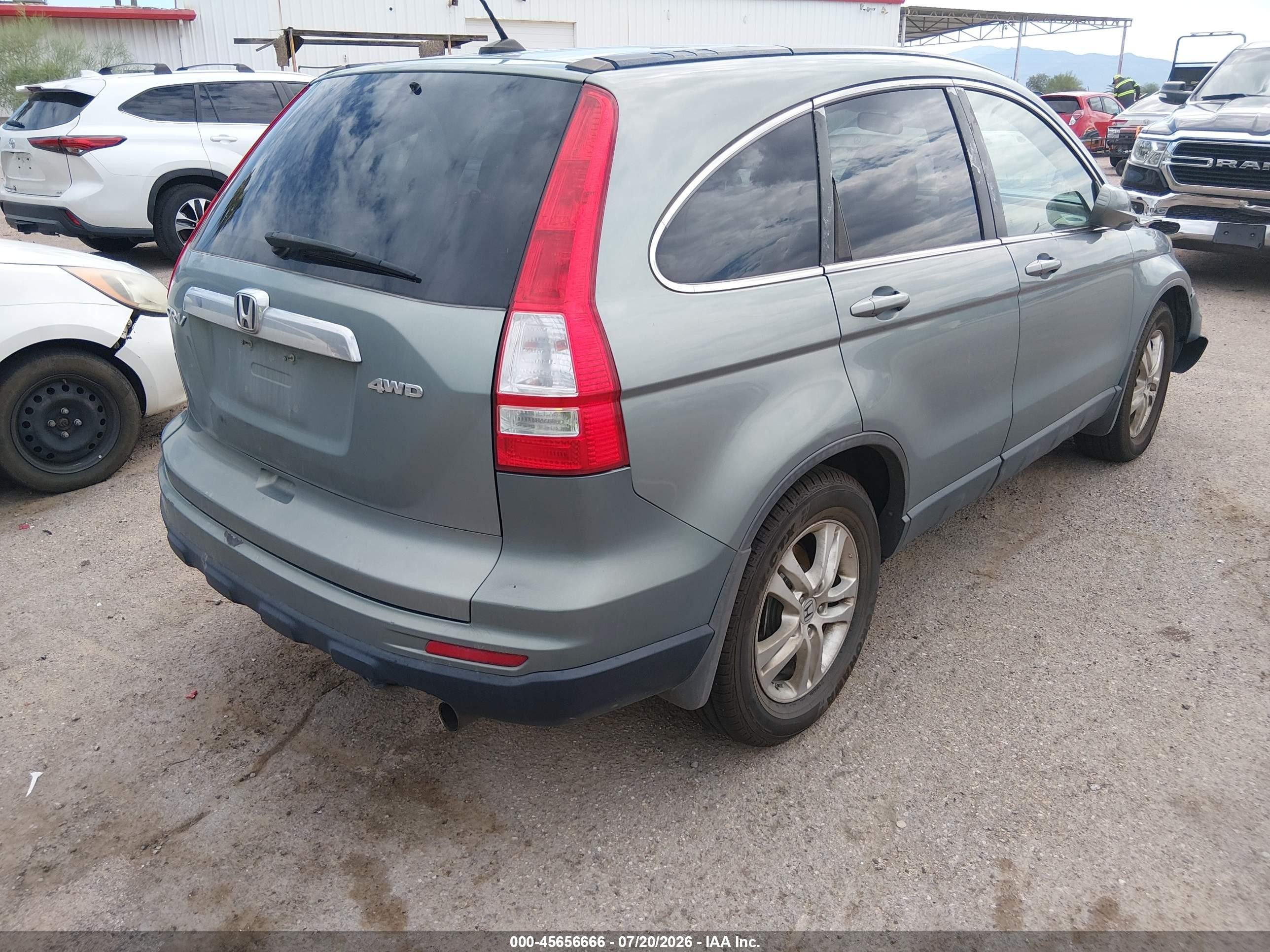 2010 Honda Cr-v Ex-l Teal vin: 5J6RE4H73AL101075