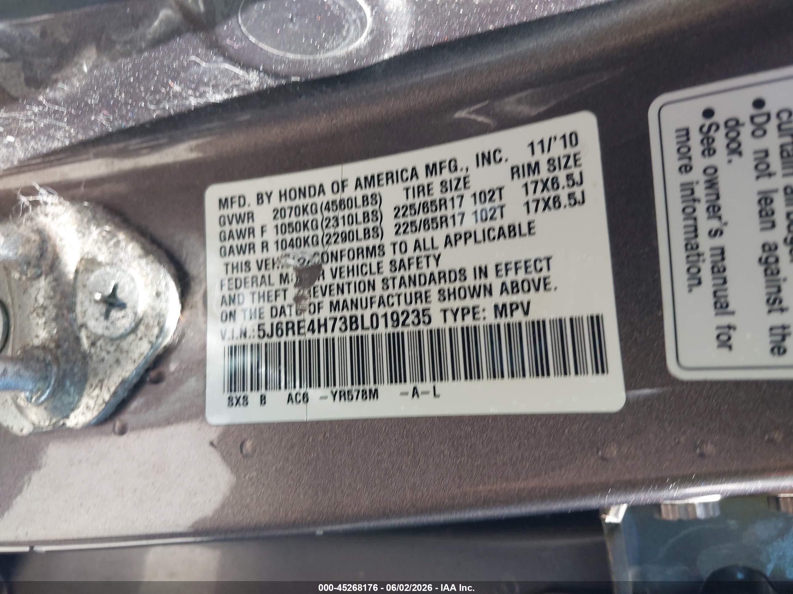 2011 Honda Cr-v Ex-l Gray vin: 5J6RE4H73BL019235