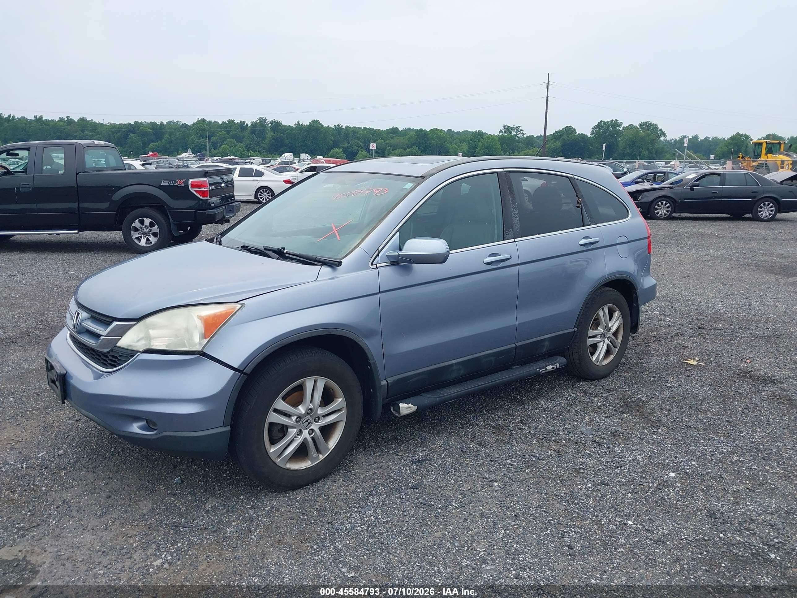 2011 Honda Cr-v Ex-l Blue vin: 5J6RE4H73BL046483