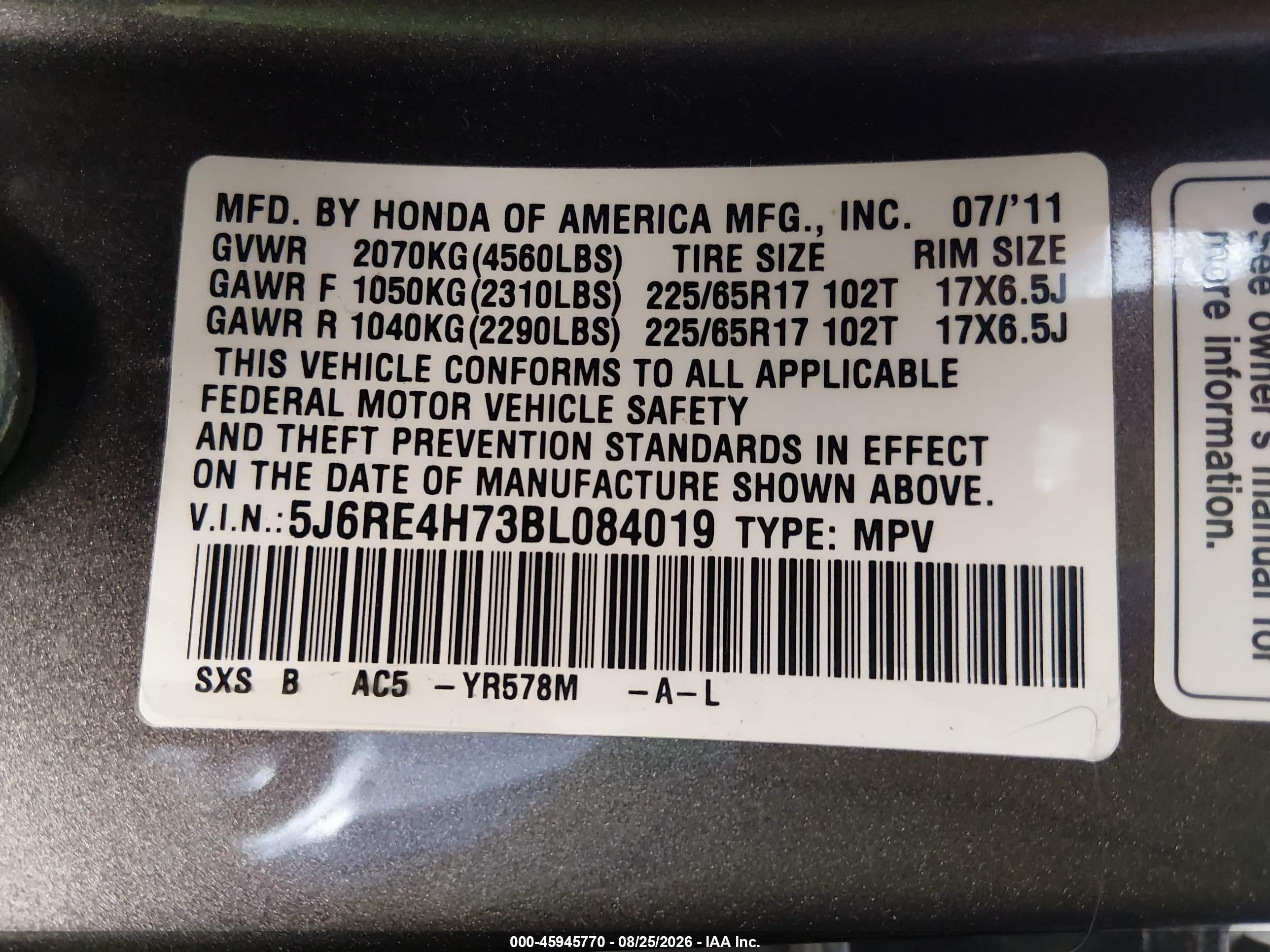 2011 Honda Cr-v Ex-l Gray vin: 5J6RE4H73BL084019