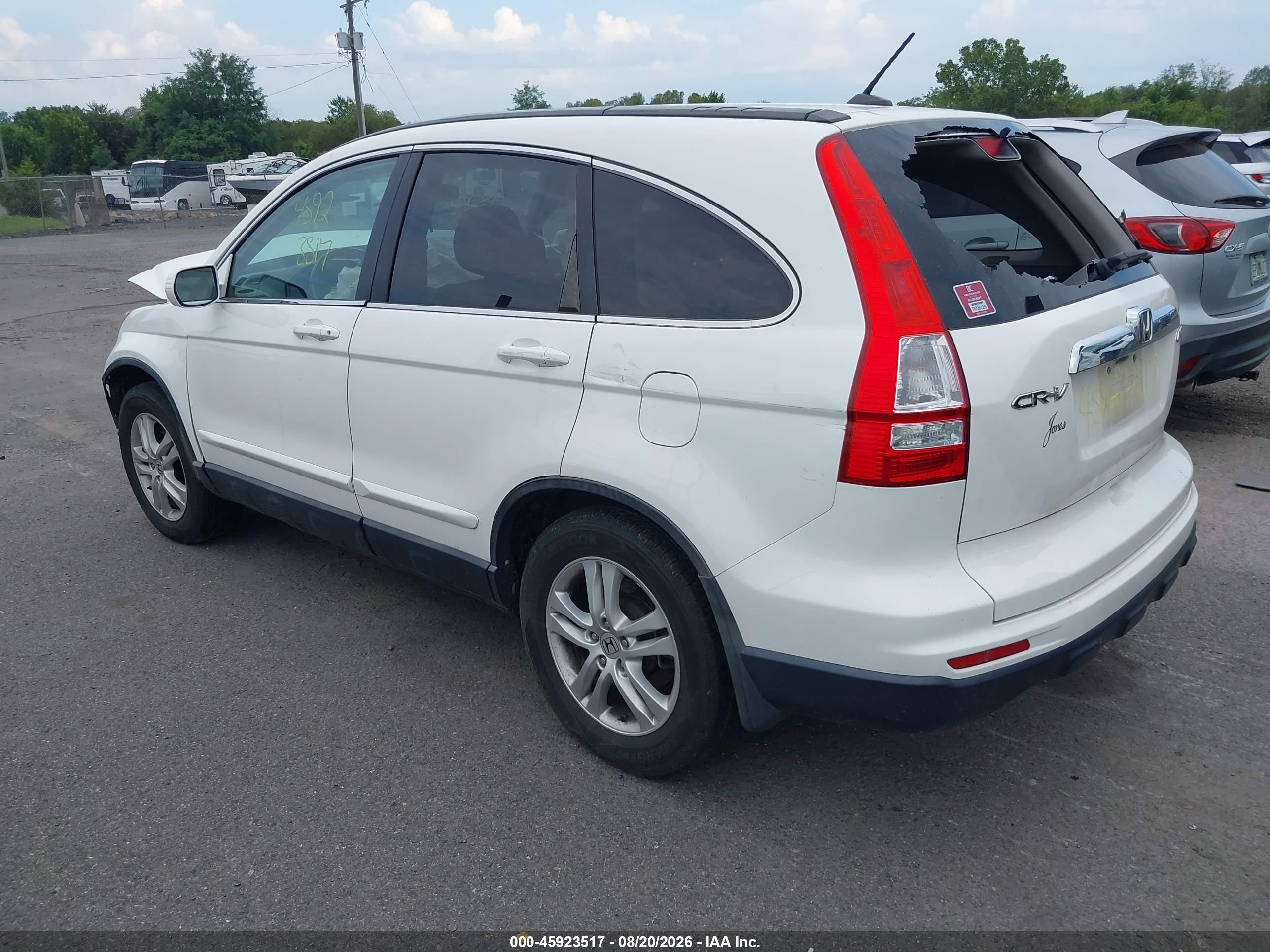 2010 Honda Cr-v Ex-l White vin: 5J6RE4H74AL003110
