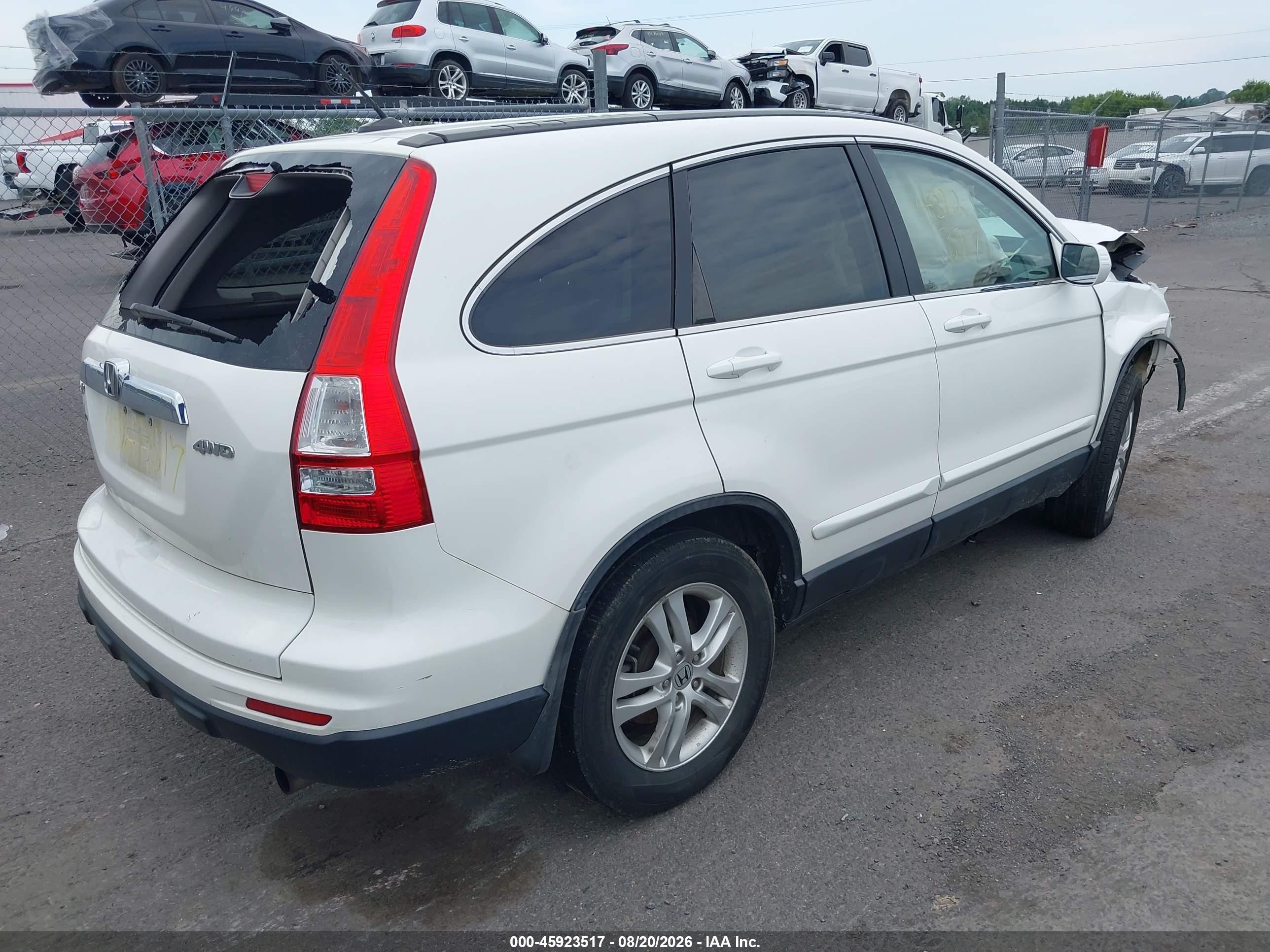 2010 Honda Cr-v Ex-l White vin: 5J6RE4H74AL003110