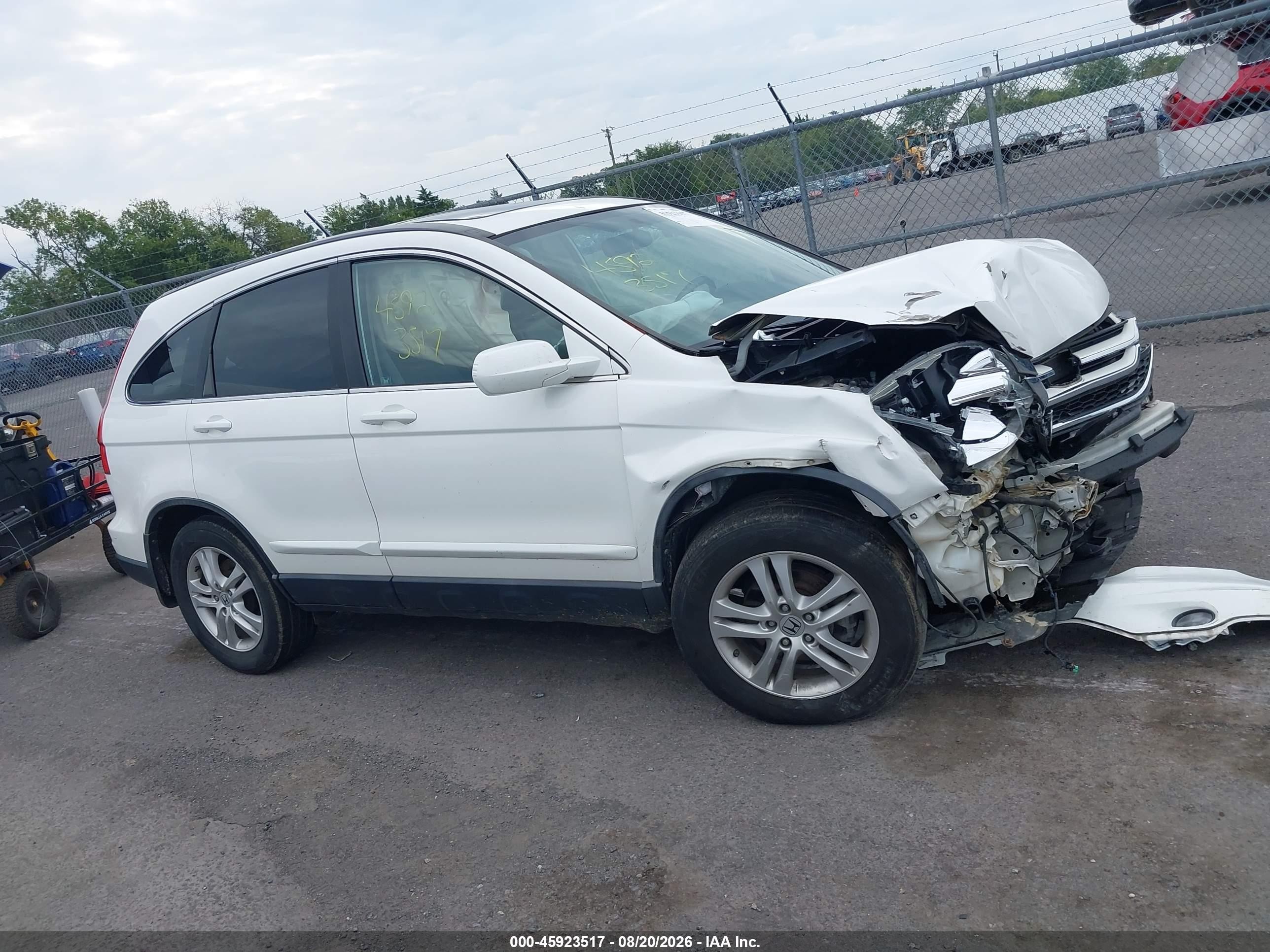 2010 Honda Cr-v Ex-l White vin: 5J6RE4H74AL003110
