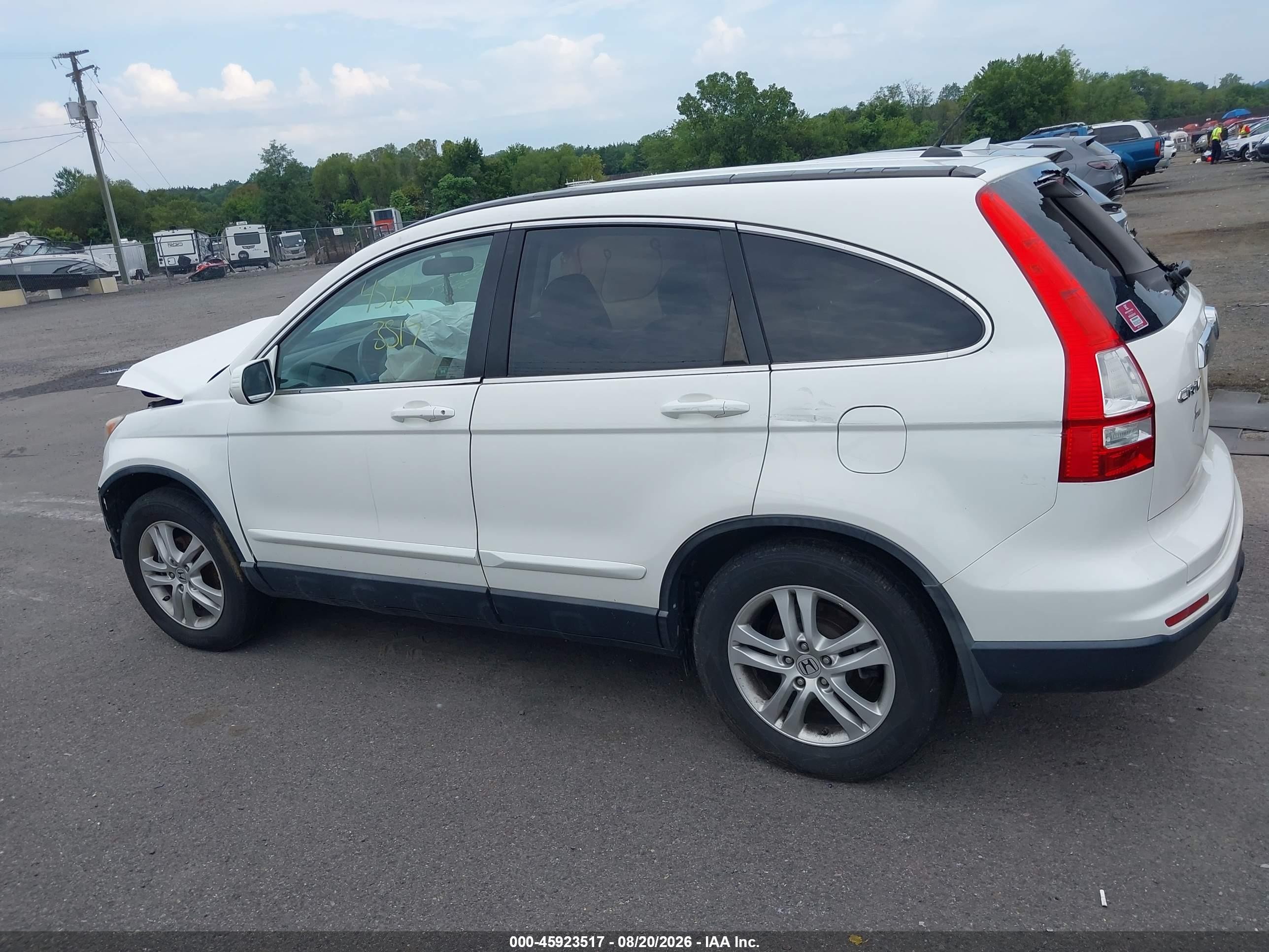 2010 Honda Cr-v Ex-l White vin: 5J6RE4H74AL003110