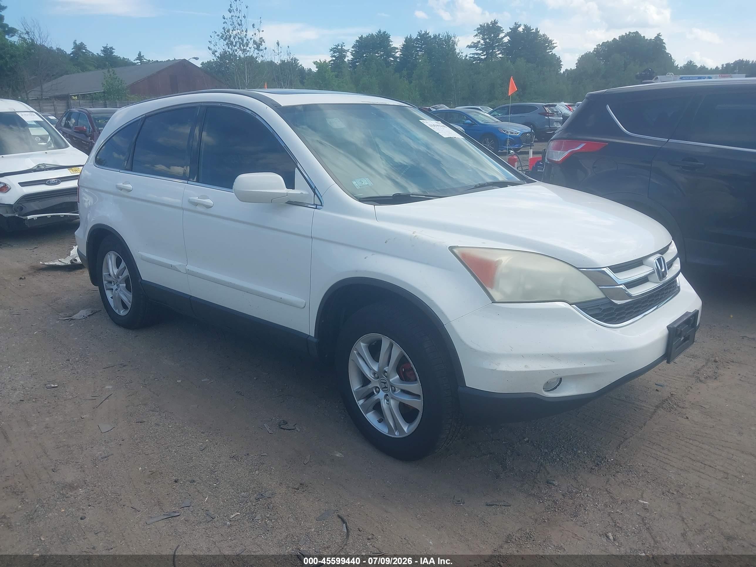 2010 Honda Cr-v Ex-l White vin: 5J6RE4H74AL040433