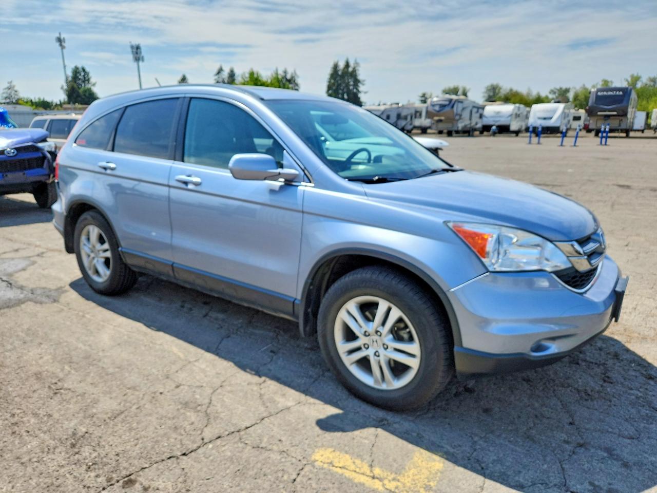 2010 Honda Cr-v Exl Blue vin: 5J6RE4H74AL045390