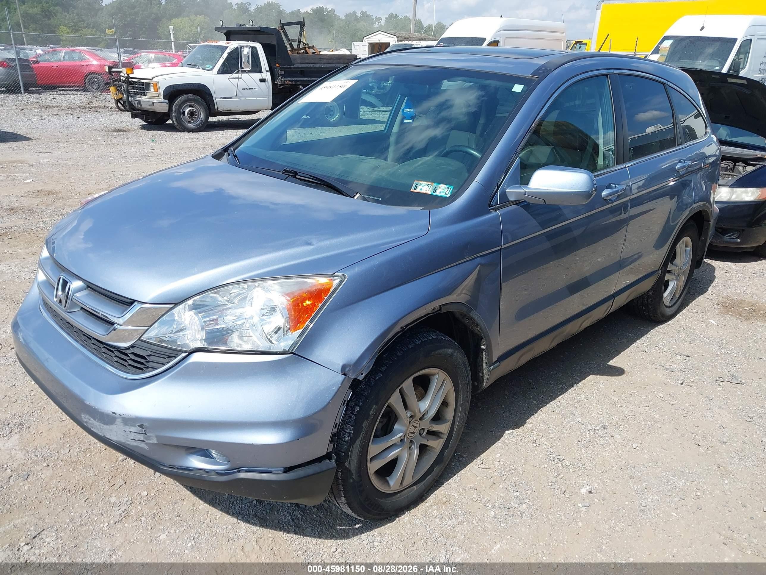 2010 Honda Cr-v Ex-l Light Blue vin: 5J6RE4H75AL042322