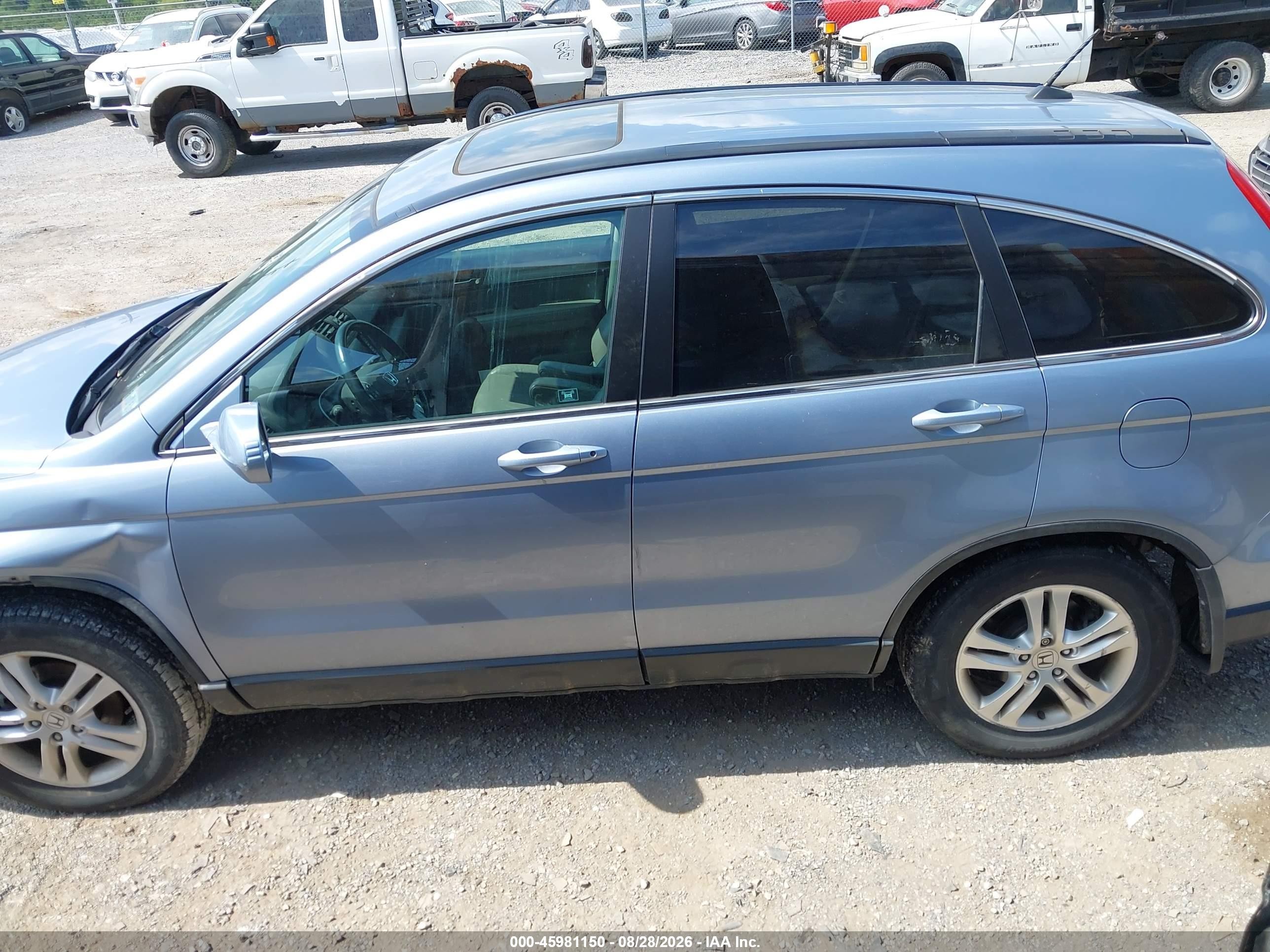 2010 Honda Cr-v Ex-l Light Blue vin: 5J6RE4H75AL042322