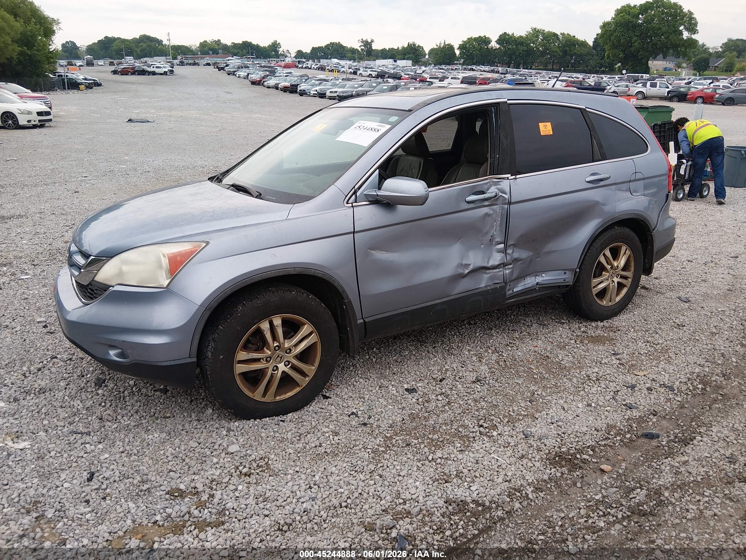 2010 Honda Cr-v Ex-l Blue vin: 5J6RE4H75AL045690