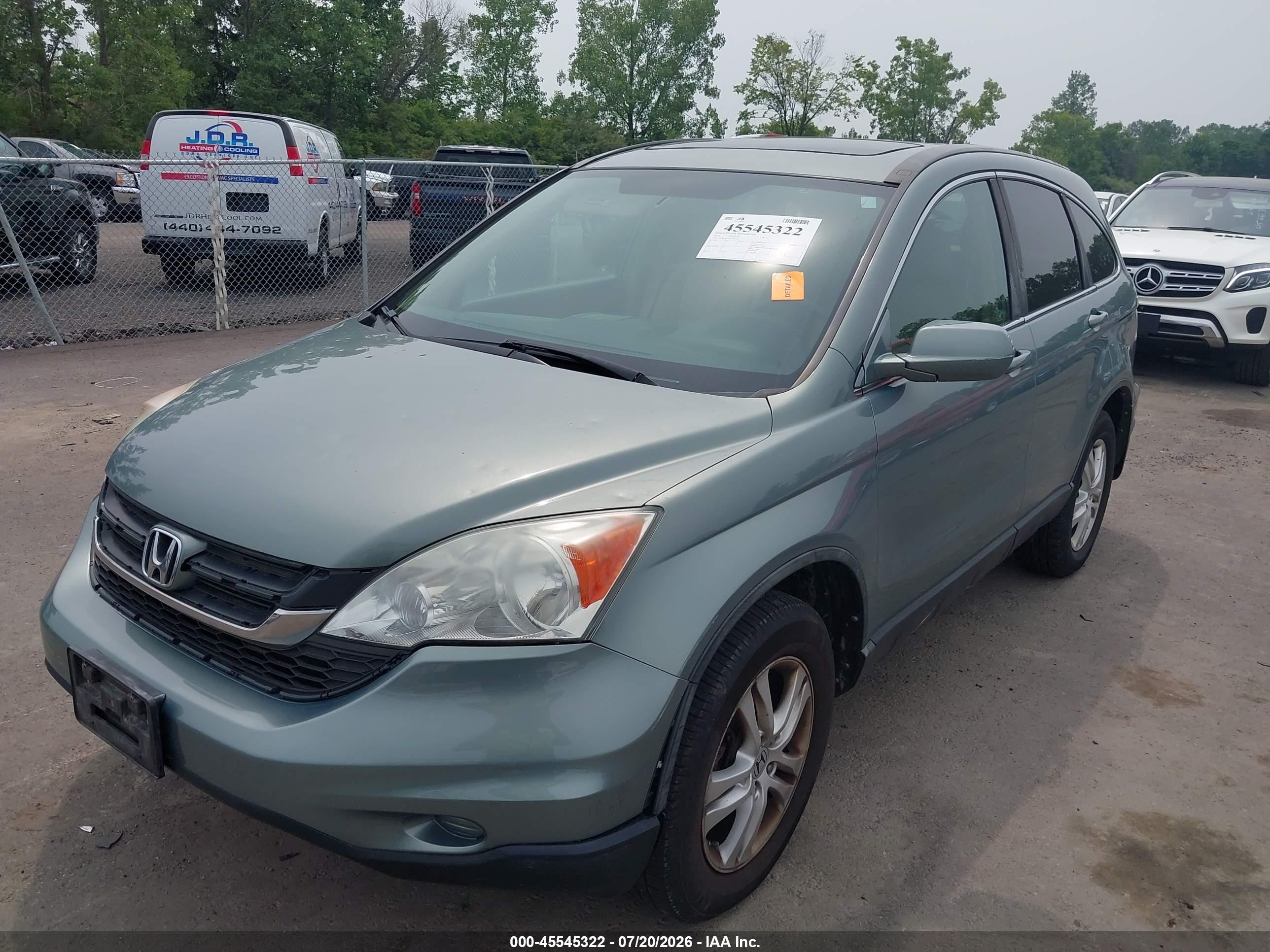 2010 Honda Cr-v Ex-l Teal vin: 5J6RE4H75AL048136
