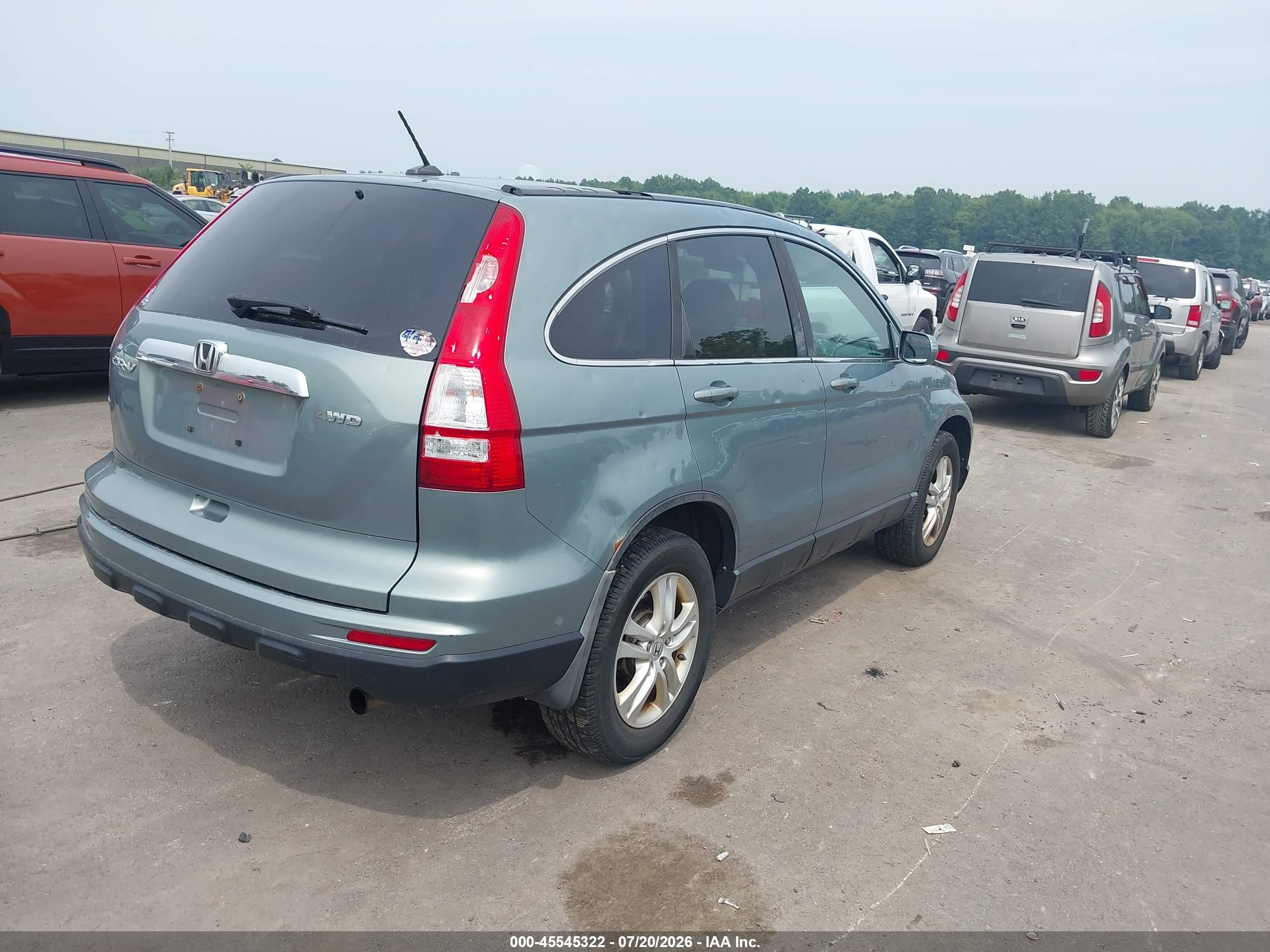2010 Honda Cr-v Ex-l Teal vin: 5J6RE4H75AL048136