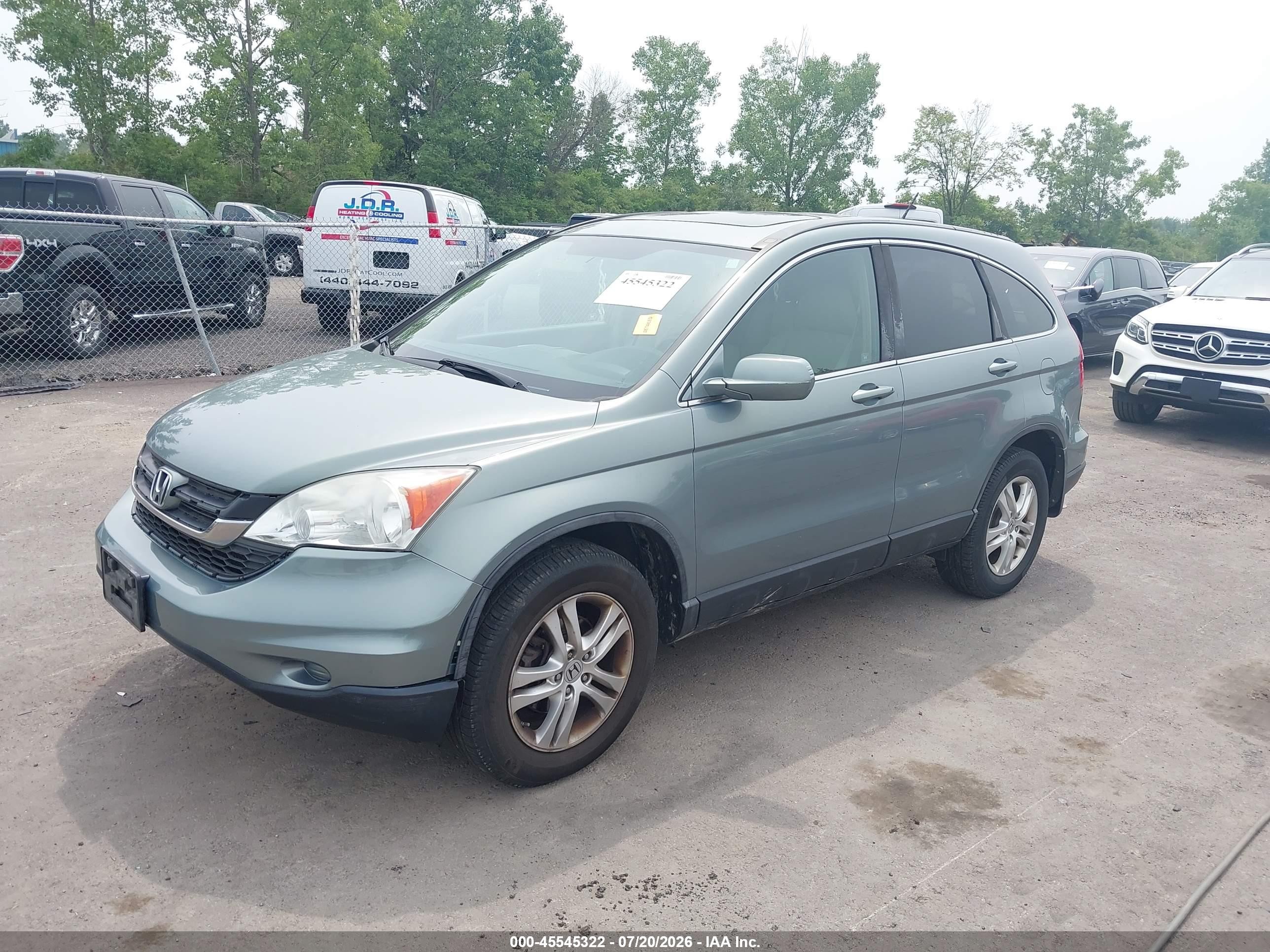 2010 Honda Cr-v Ex-l Teal vin: 5J6RE4H75AL048136