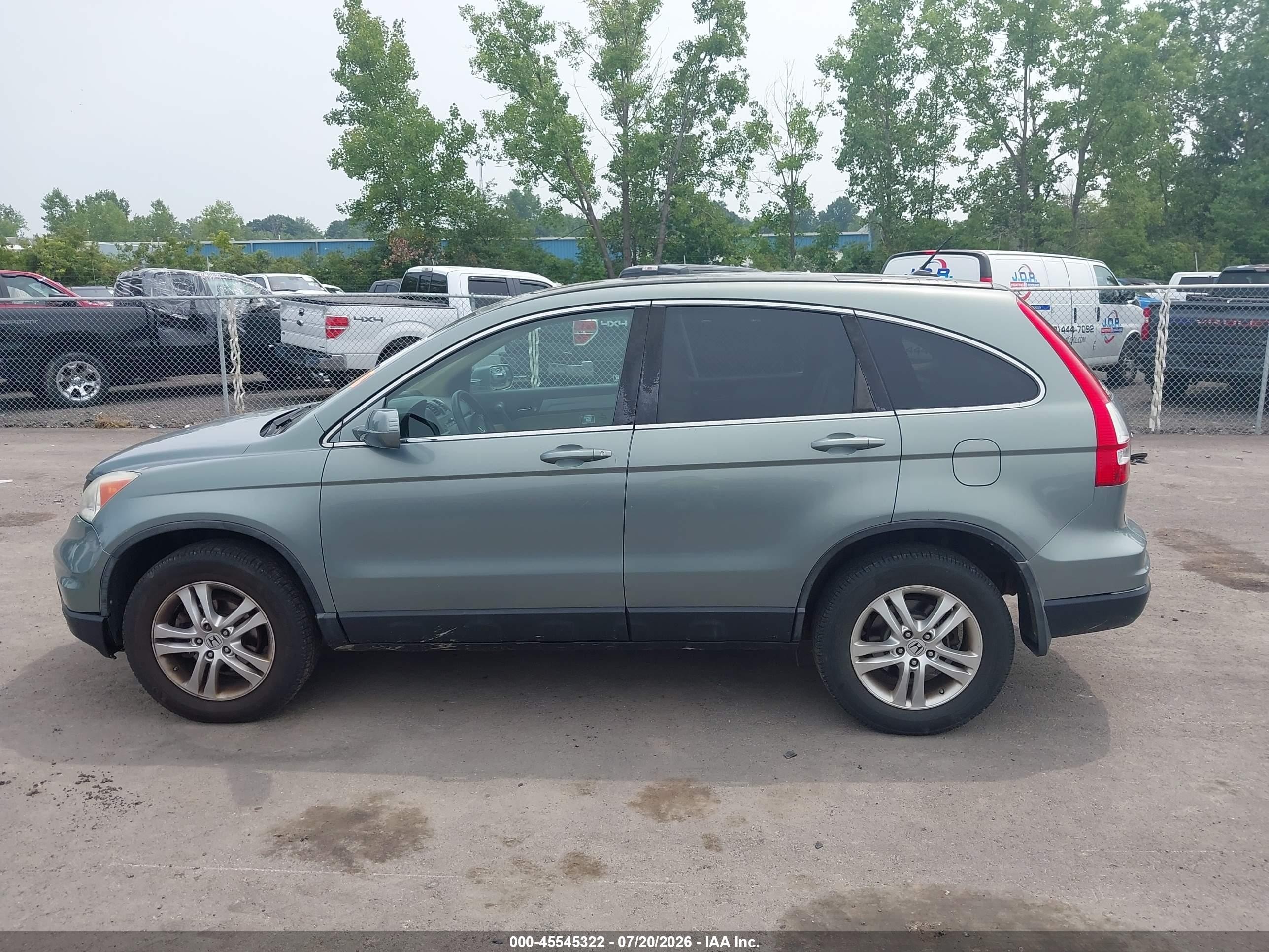 2010 Honda Cr-v Ex-l Teal vin: 5J6RE4H75AL048136