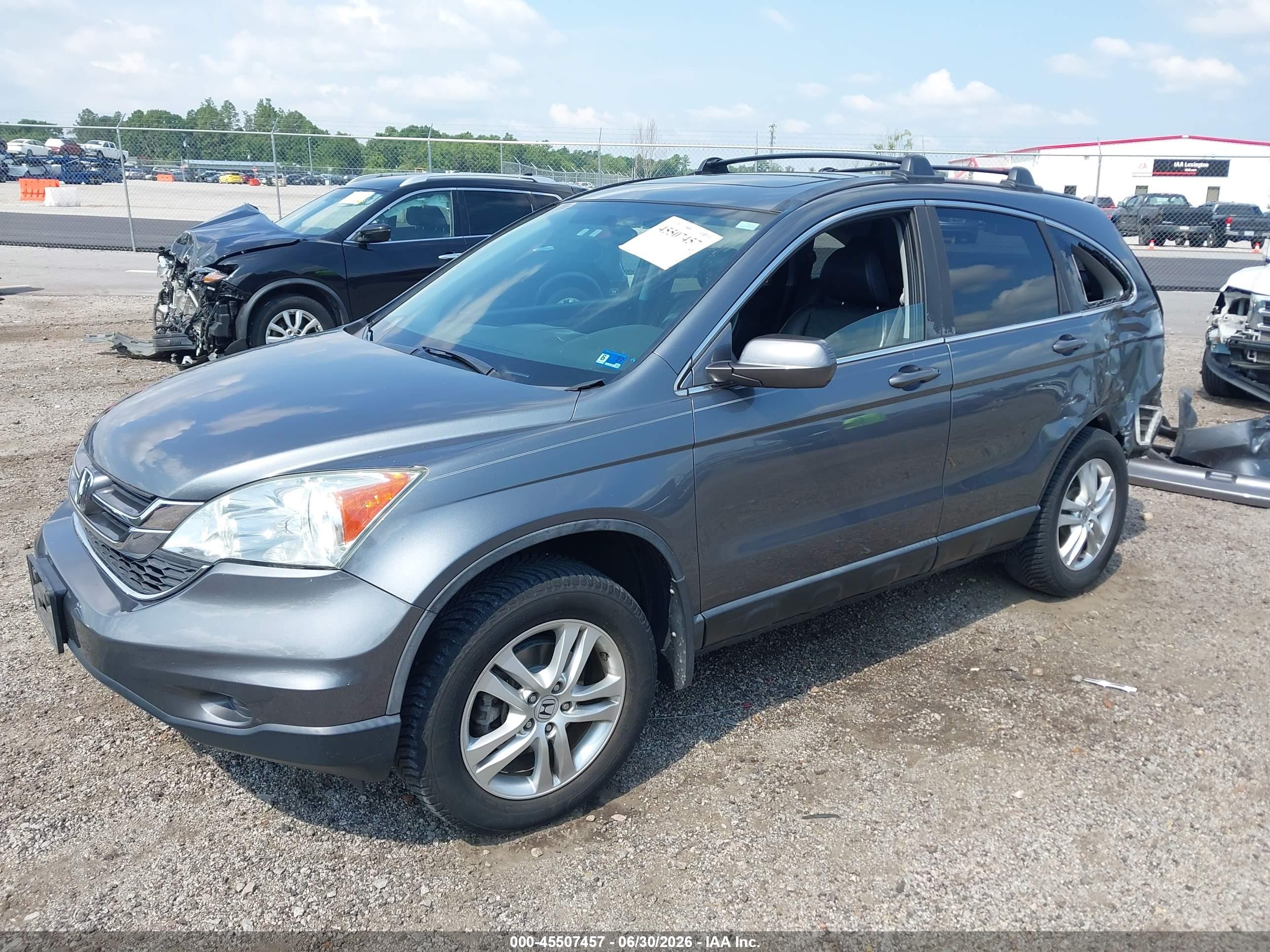 2010 Honda Cr-v Ex-l Gray vin: 5J6RE4H75AL075918