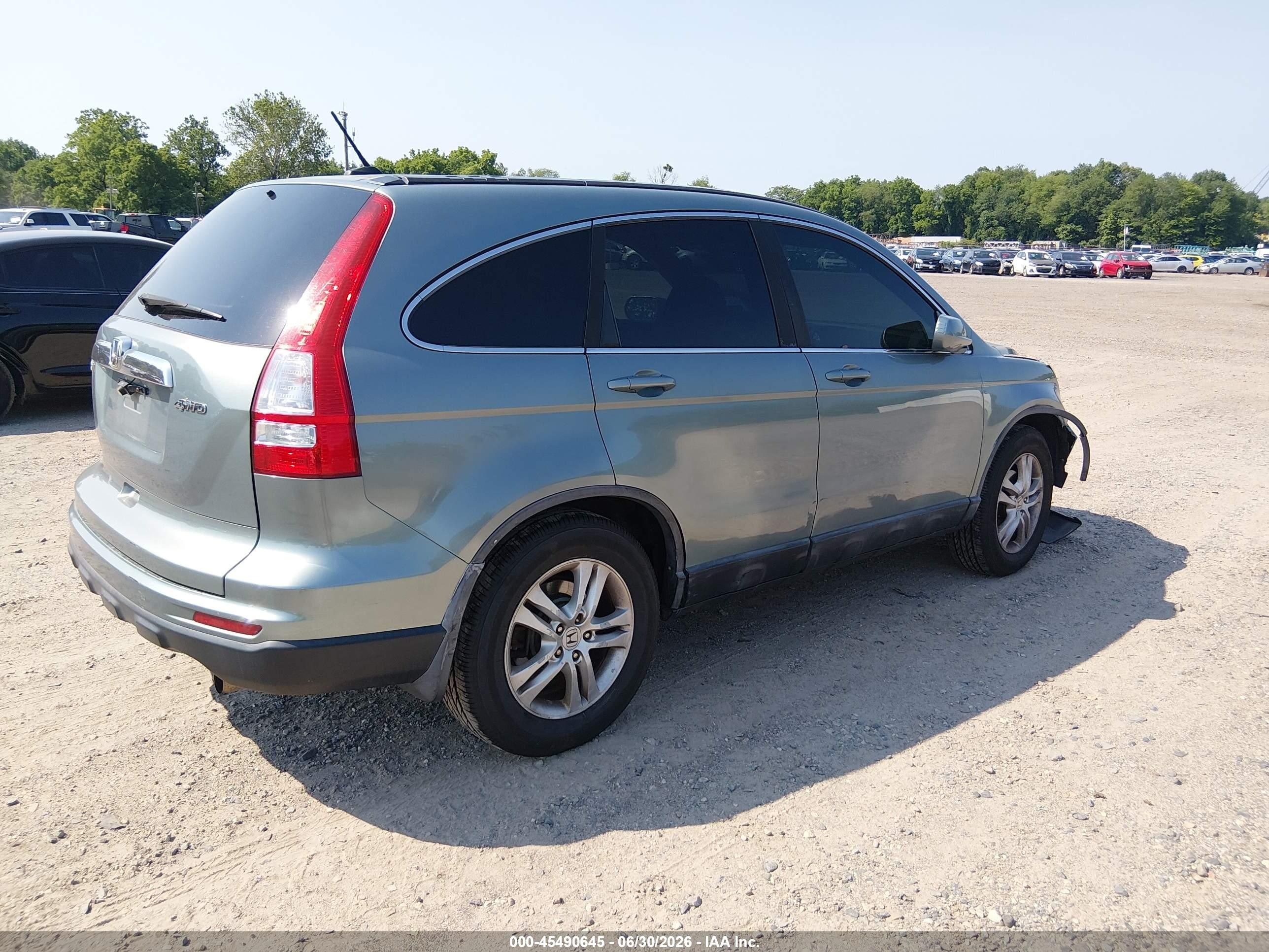 2010 Honda Cr-v Ex-l Green vin: 5J6RE4H75AL095716