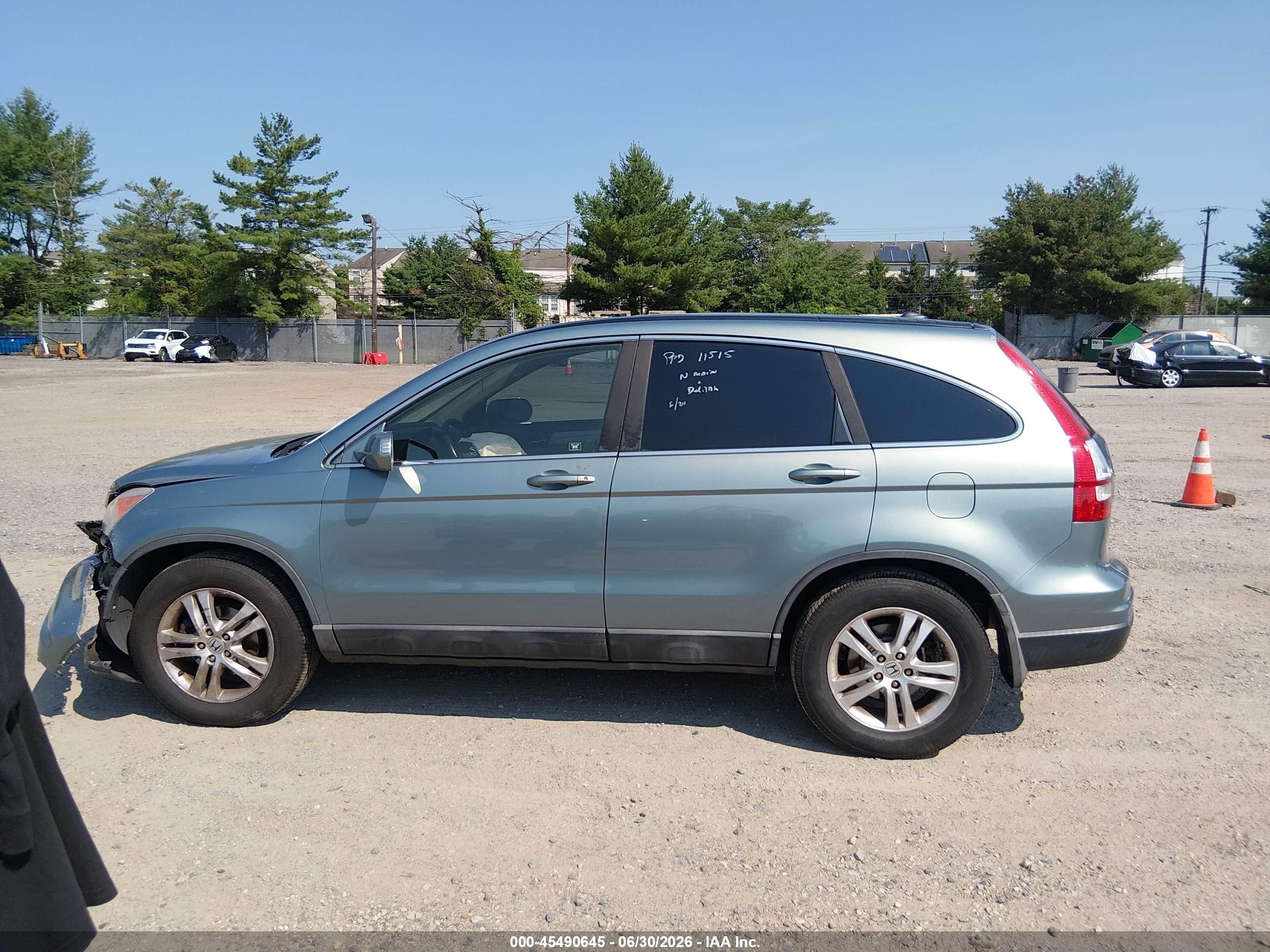 2010 Honda Cr-v Ex-l Green vin: 5J6RE4H75AL095716