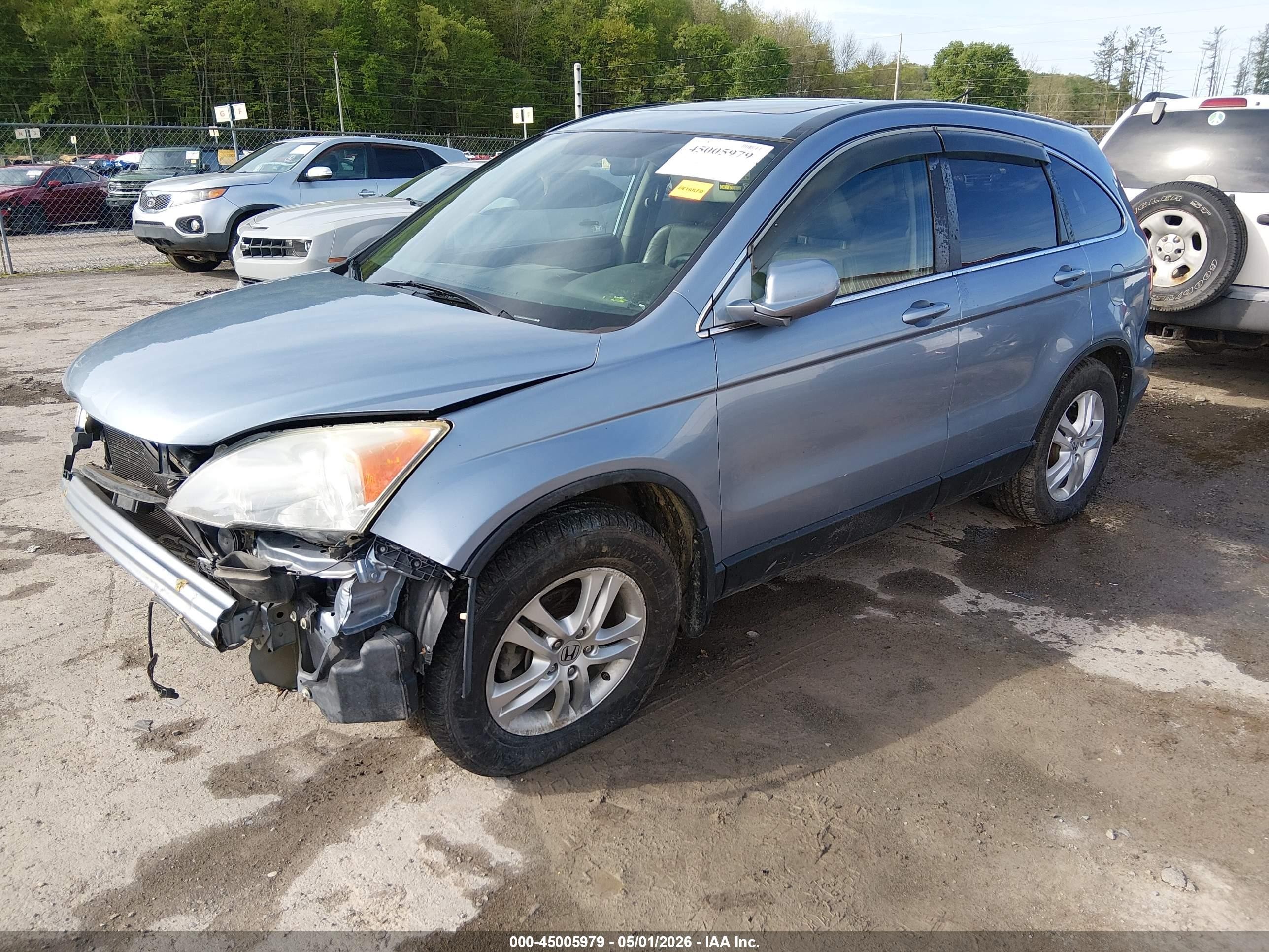 2011 Honda Cr-v Ex-l Blue vin: 5J6RE4H75BL017180