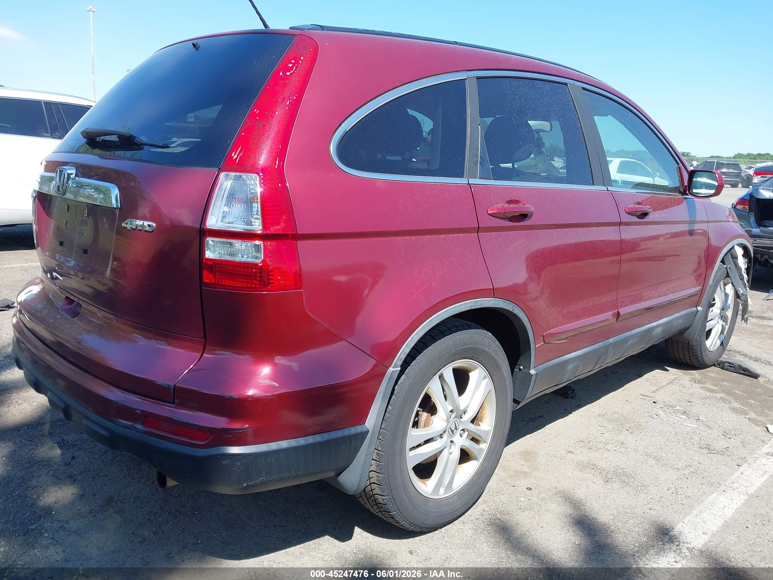 2011 Honda Cr-v Ex-l Red vin: 5J6RE4H75BL033461