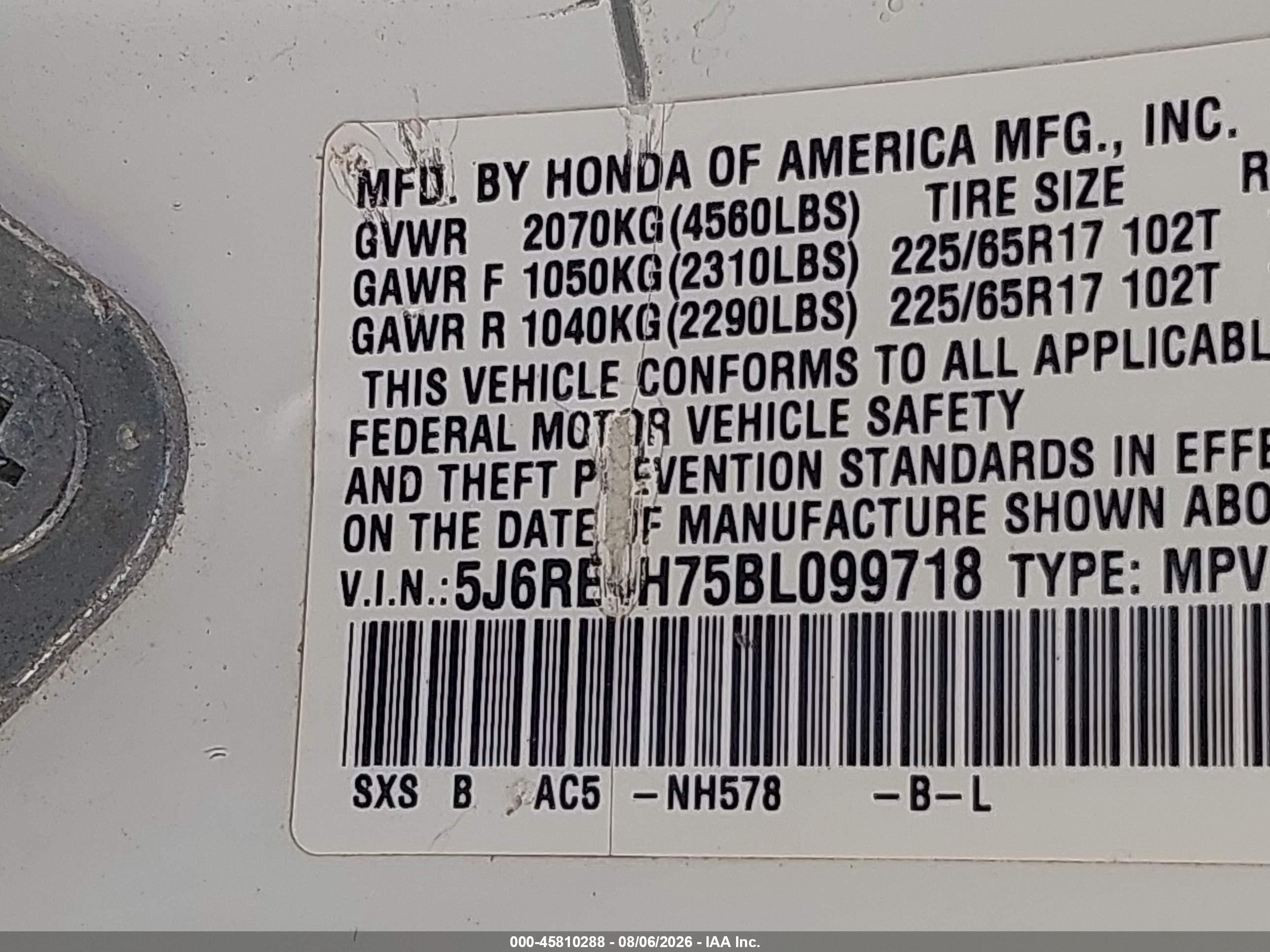 2011 Honda Cr-v Ex-l White vin: 5J6RE4H75BL099718