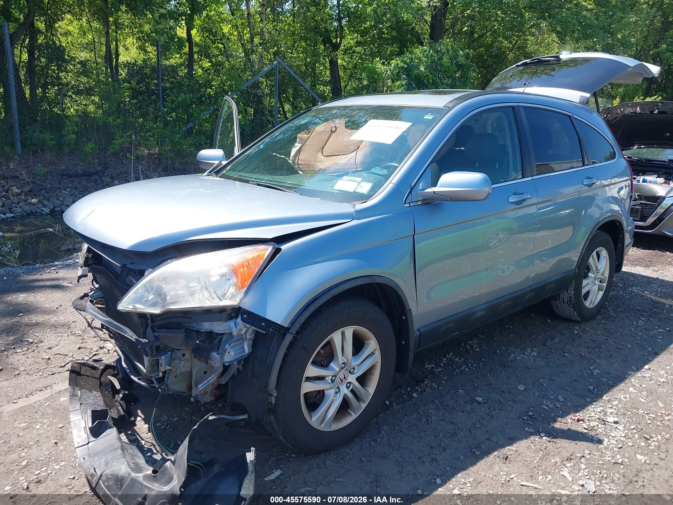 2010 Honda Cr-v Ex-l Light Blue vin: 5J6RE4H76AL023147
