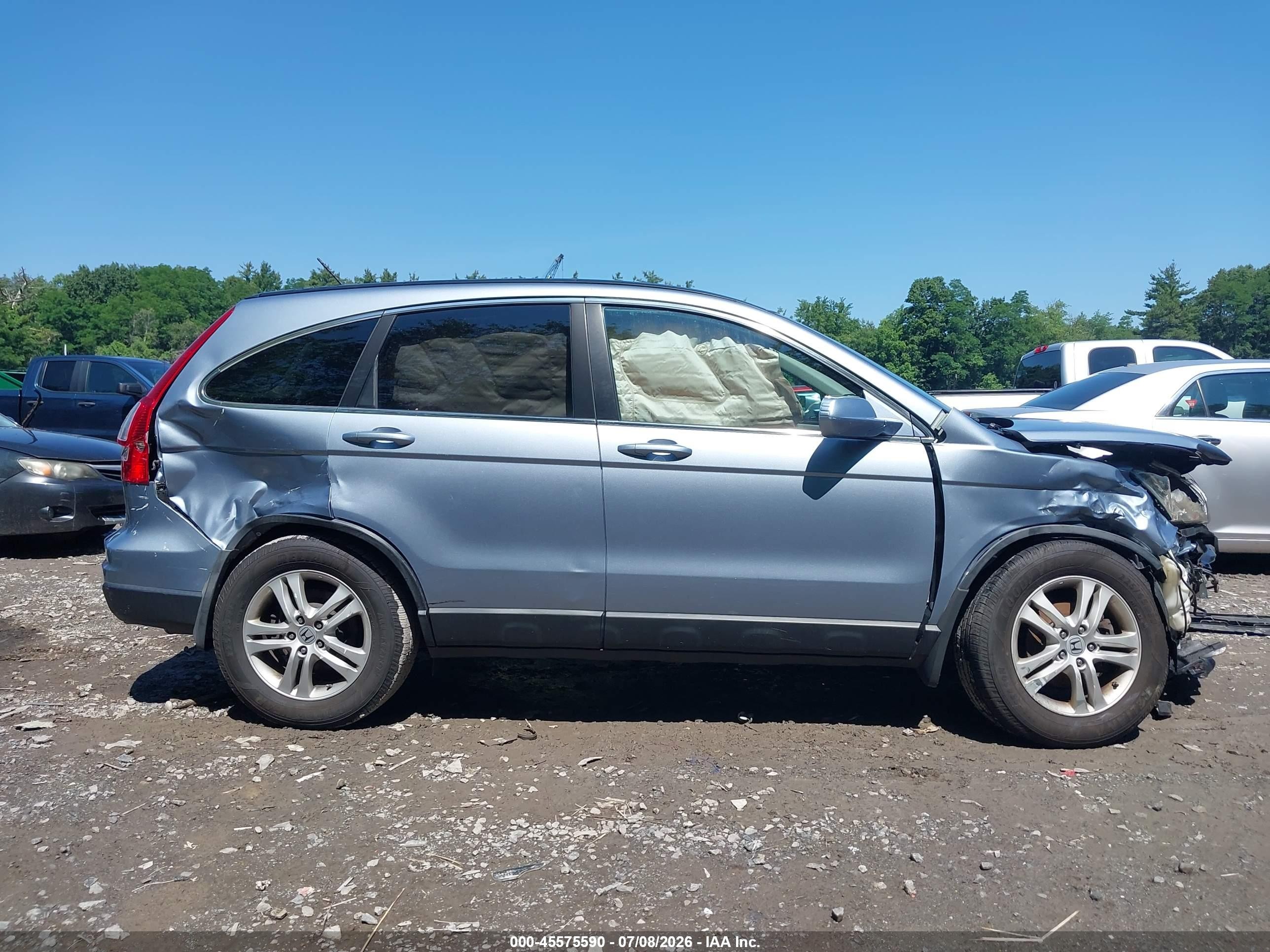 2010 Honda Cr-v Ex-l Light Blue vin: 5J6RE4H76AL023147