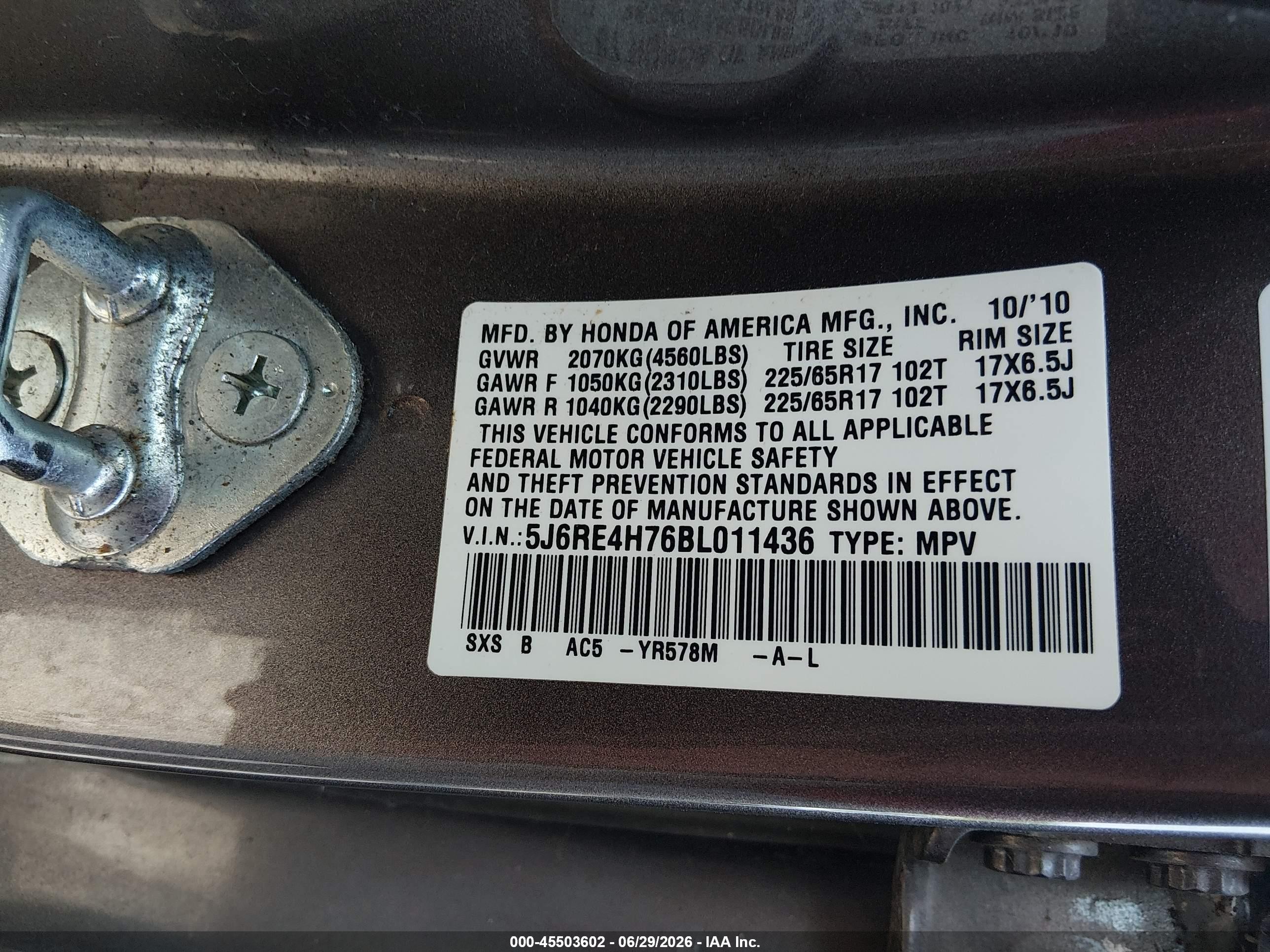 2011 Honda Cr-v Ex-l Gray vin: 5J6RE4H76BL011436