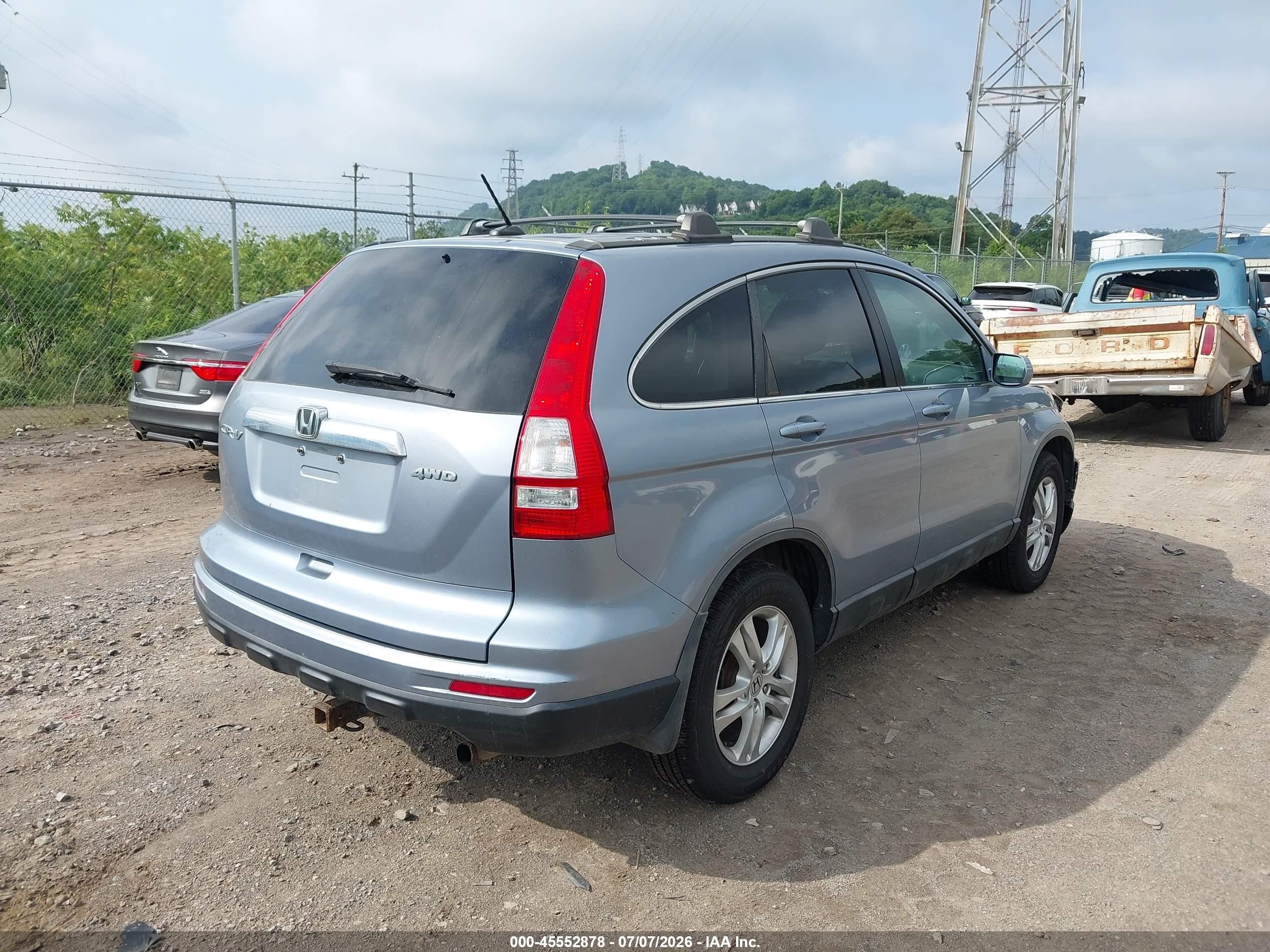 2010 Honda Cr-v Ex-l Light Blue vin: 5J6RE4H77AL015137