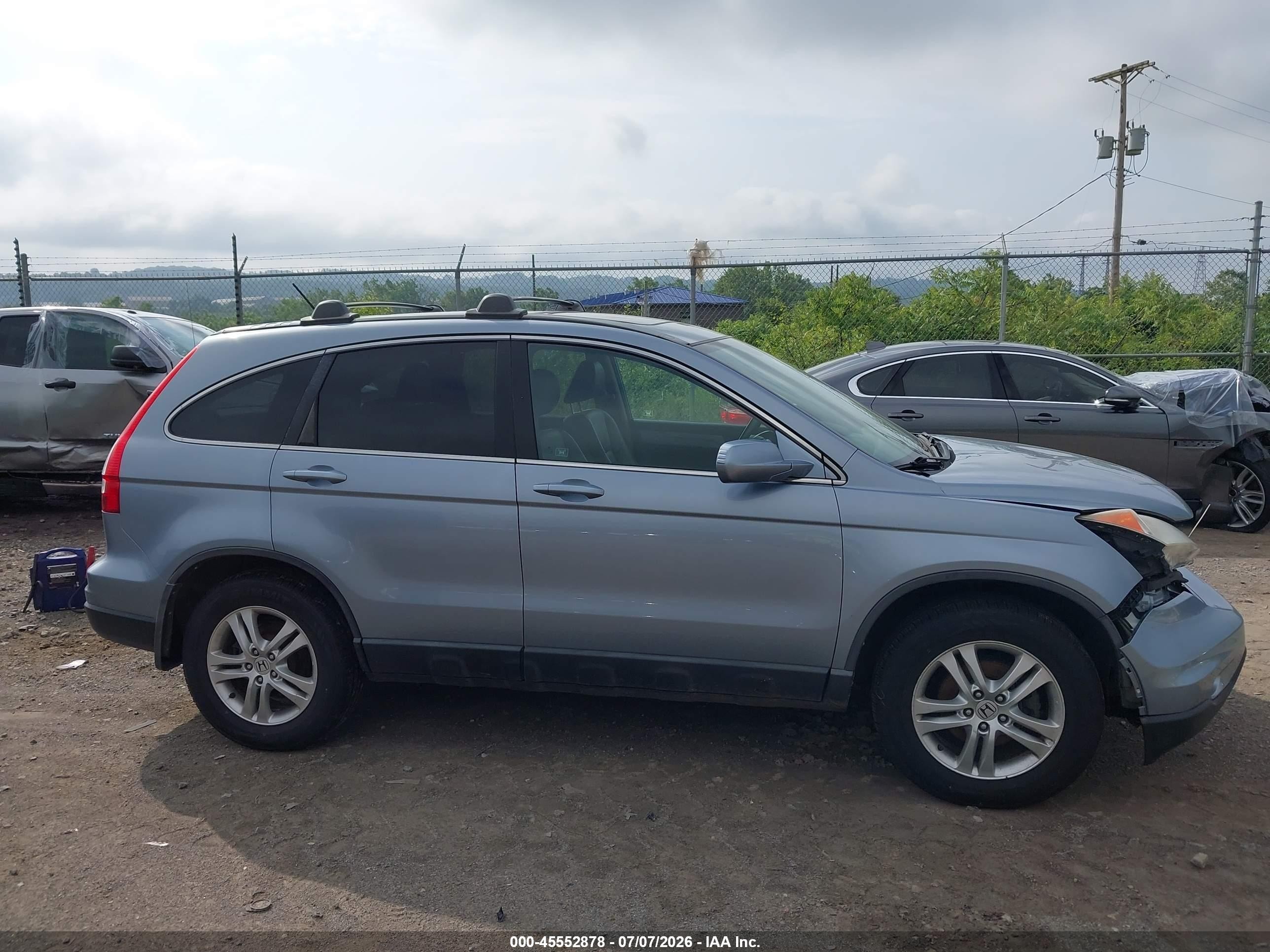 2010 Honda Cr-v Ex-l Light Blue vin: 5J6RE4H77AL015137