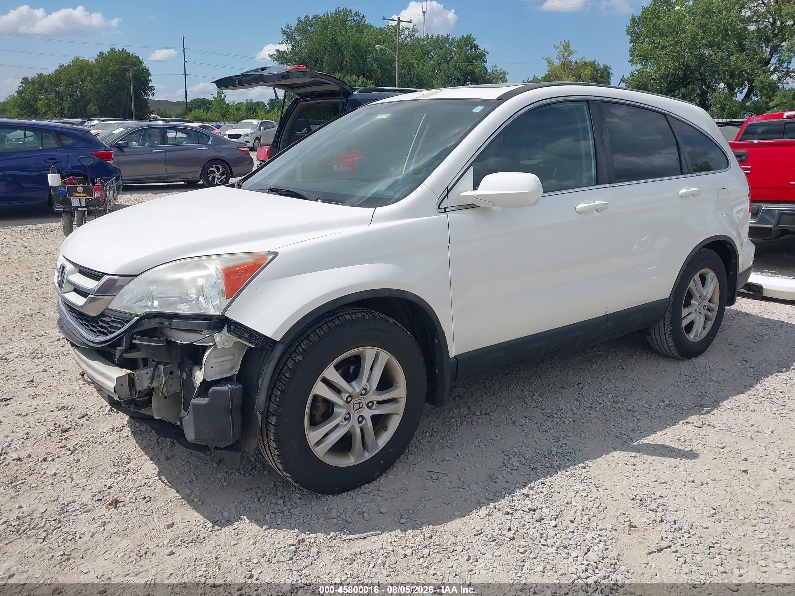 2010 Honda Cr-v Ex-l White vin: 5J6RE4H77AL068968